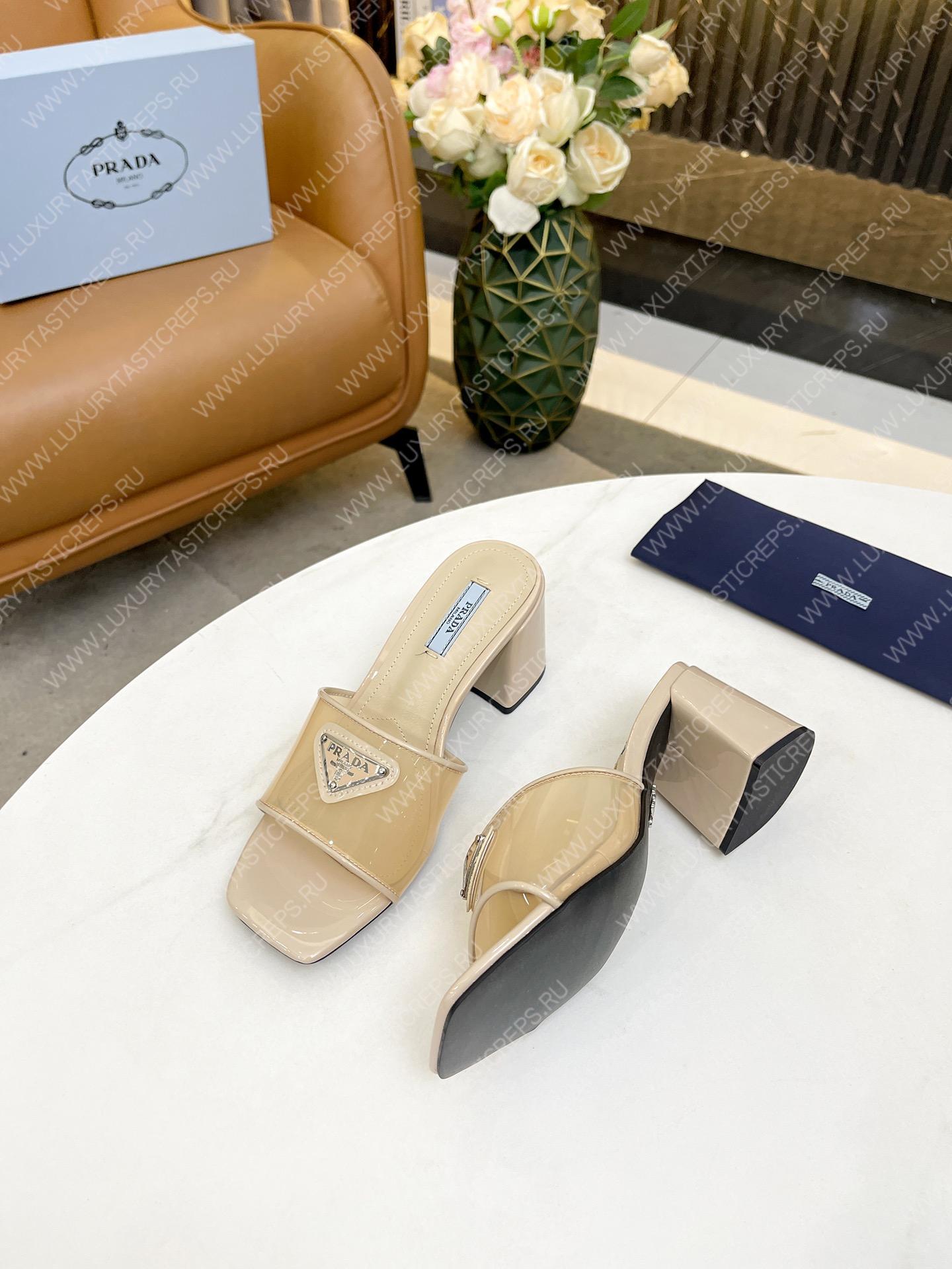 Pra*a plexiglas & patent leather sandals nude 1xx644