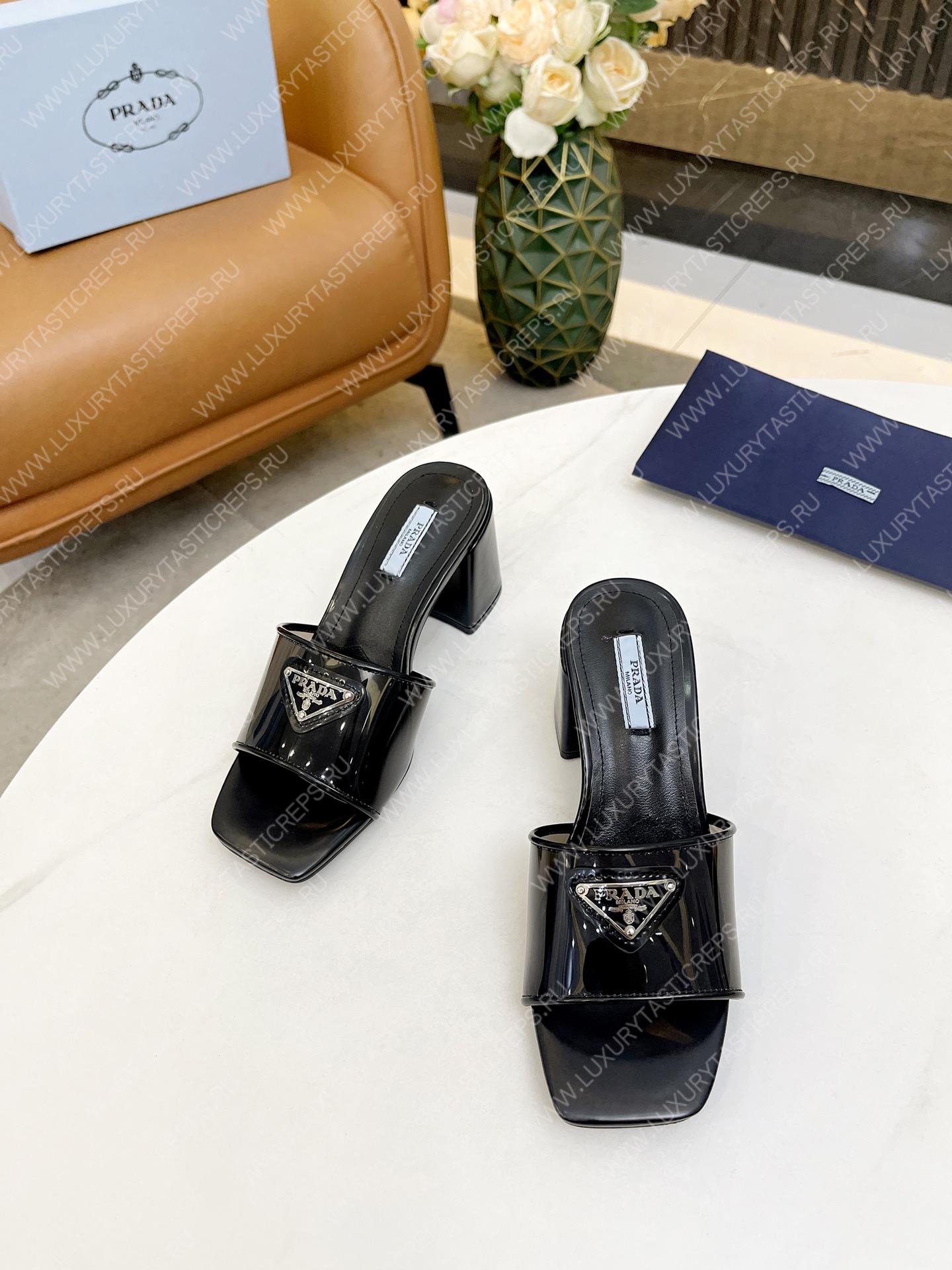 Pra*a plexiglas & patent leather sandals black 1xx644
