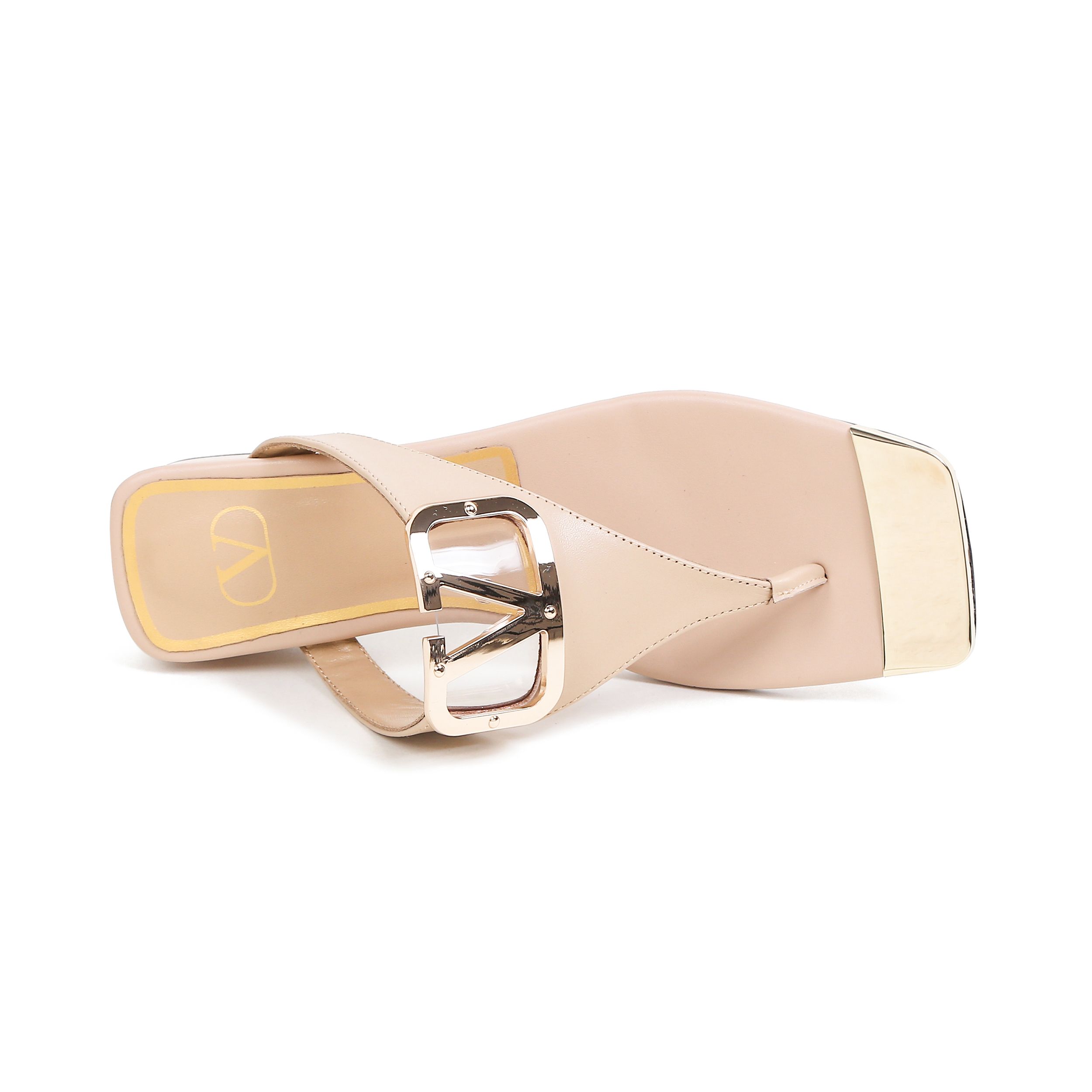 VALENTINO VLOGO SIGNATURE FLAT SANDAL FAWN WS0M21HWS_0CR