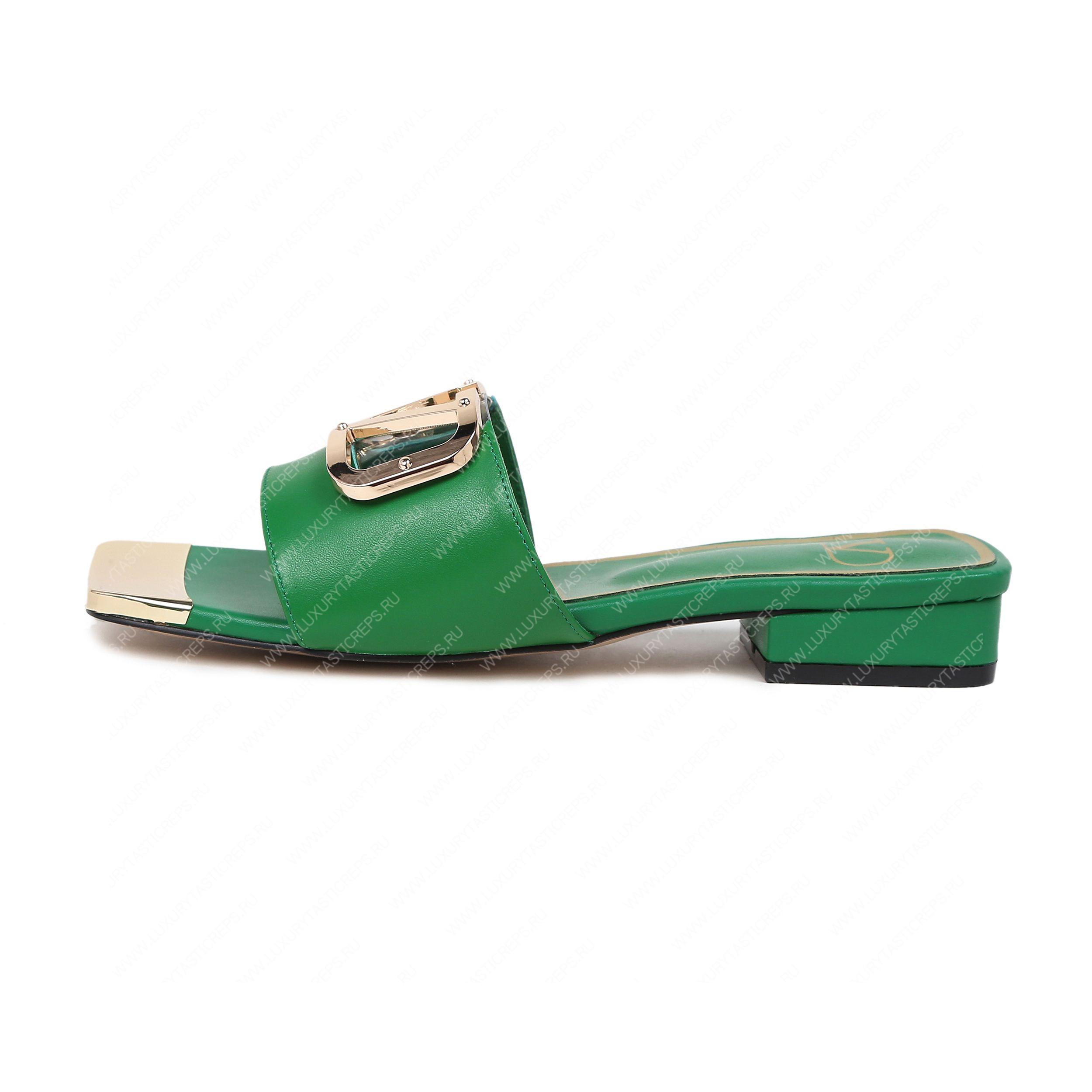 VALENTINO VLOGO SIGNATURE SLIDE SANDAL GREEN ZW2S0M21HWS0CR