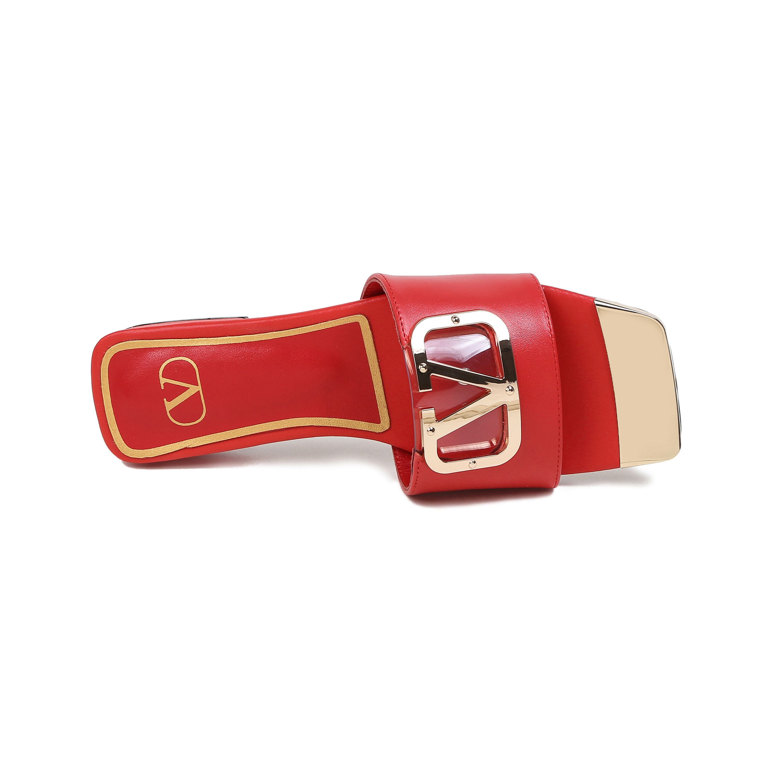 VALENTINO VLOGO SIGNATURE SLIDE SANDAL RED ZW2S0M21HWS0CR