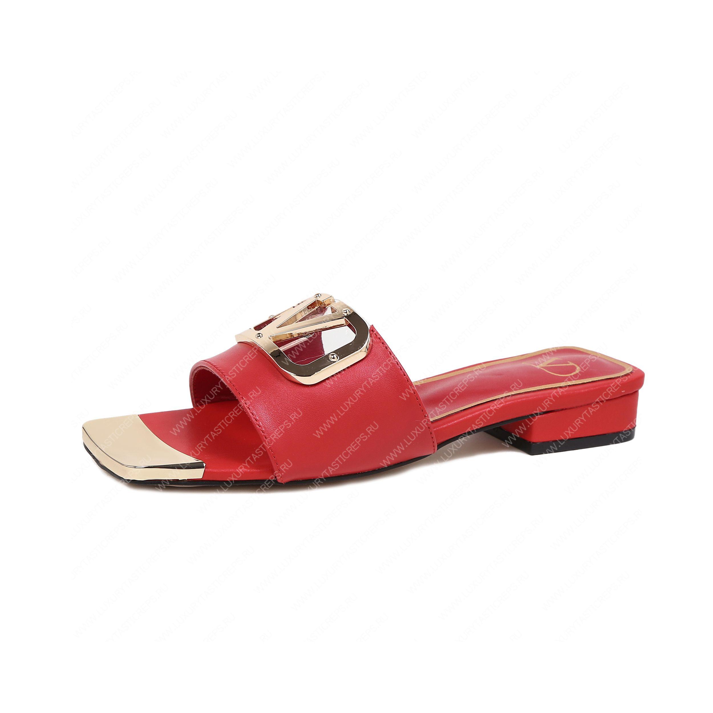 VALENTINO VLOGO SIGNATURE SLIDE SANDAL RED ZW2S0M21HWS0CR