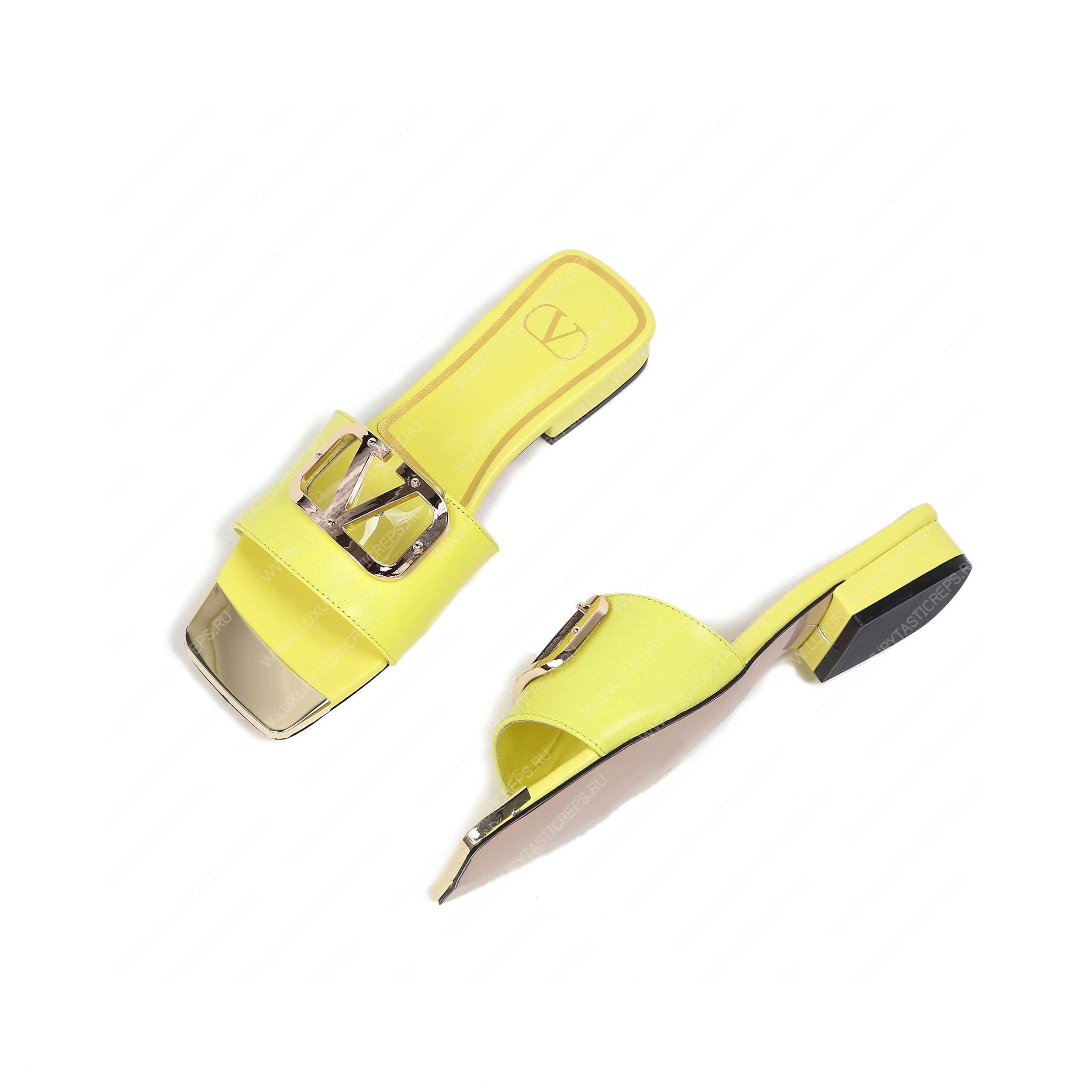 VALENTINO VLOGO SIGNATURE SLIDE SANDAL YELLOW ZW2S0M21HWS0CR