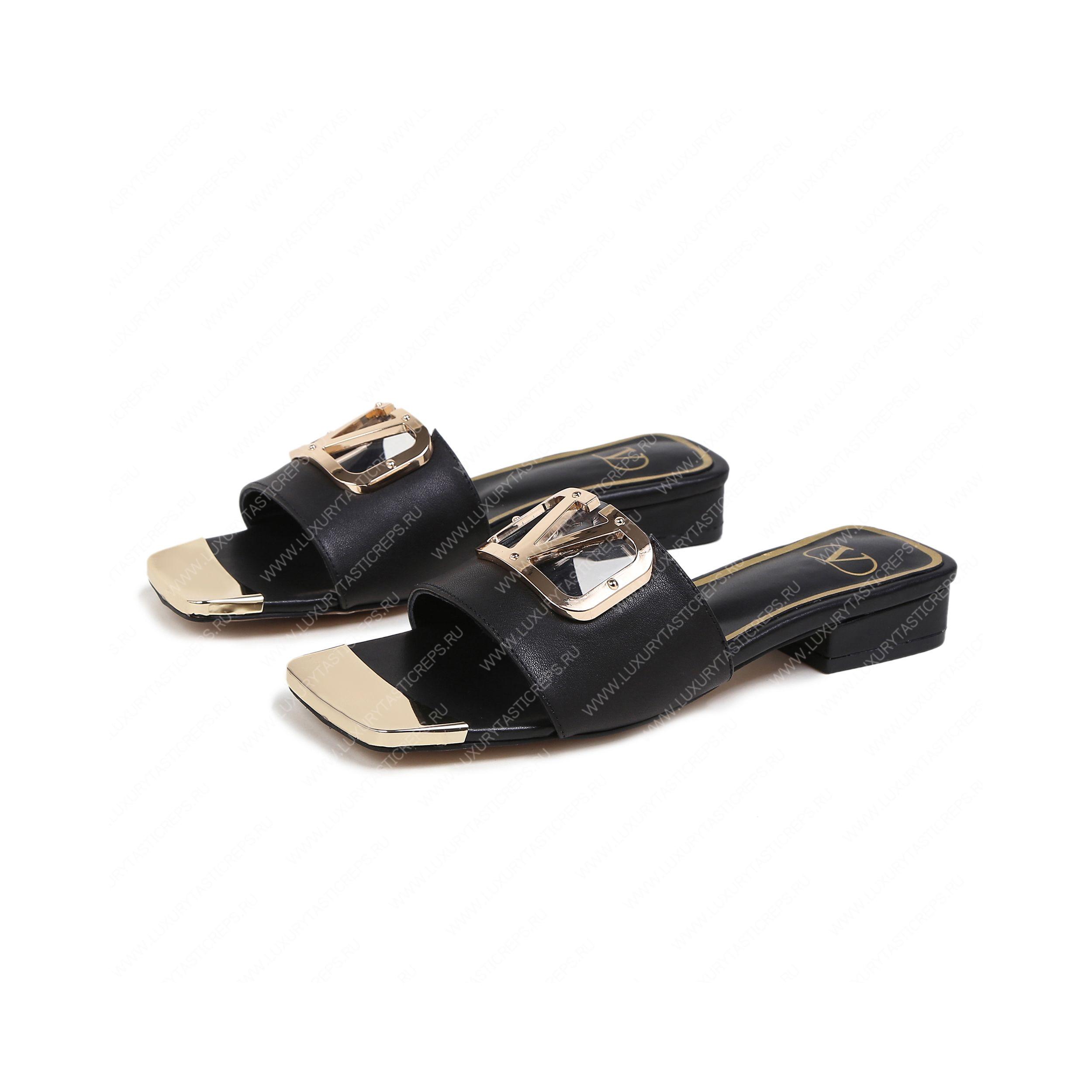 VALENTINO VLOGO SIGNATURE SLIDE SANDAL BLACK ZW2S0M21HWS0CR