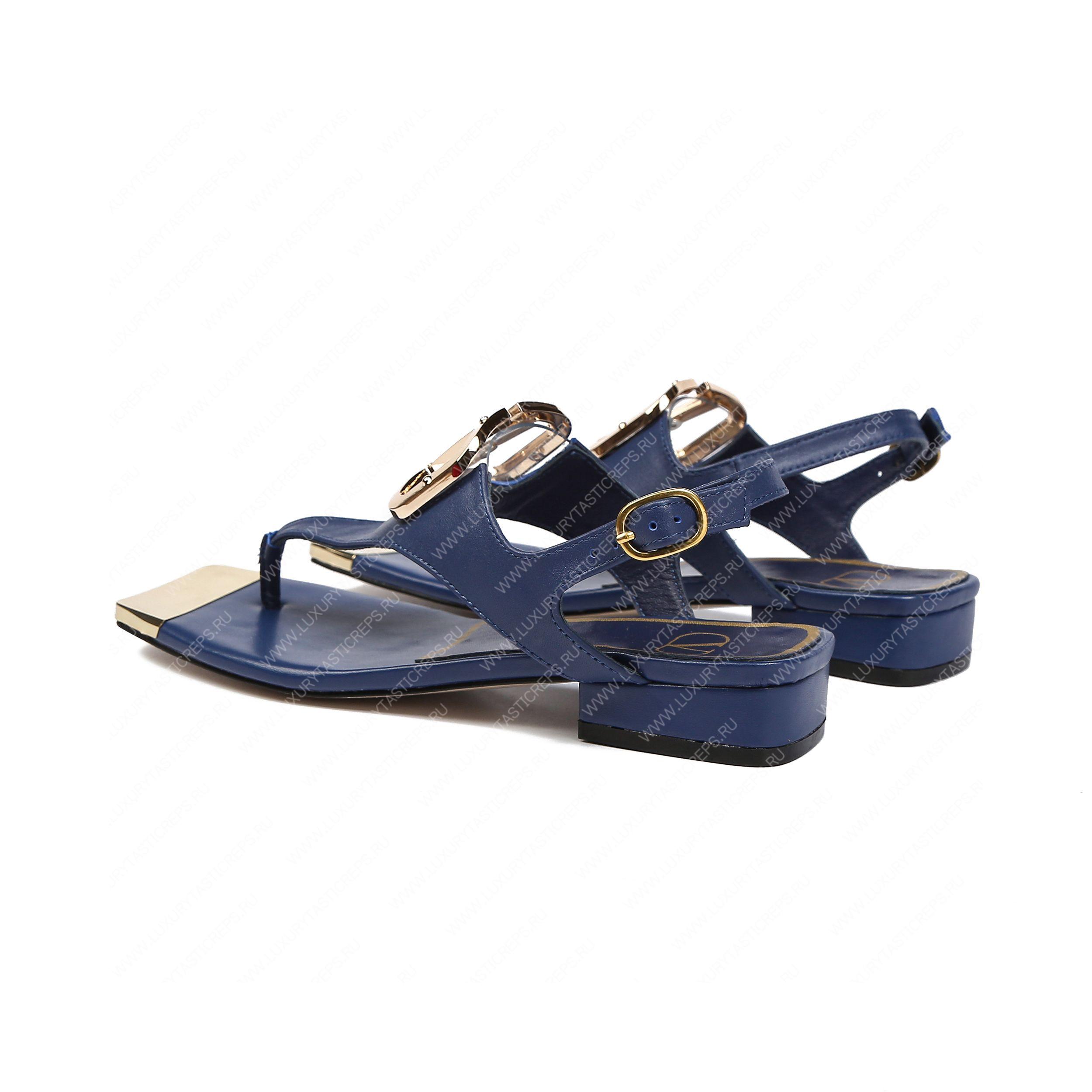 VALENTINO VLOGO SIGNATURE FLAT THONG SANDAL BLUE WS0EA7RZR_HG5