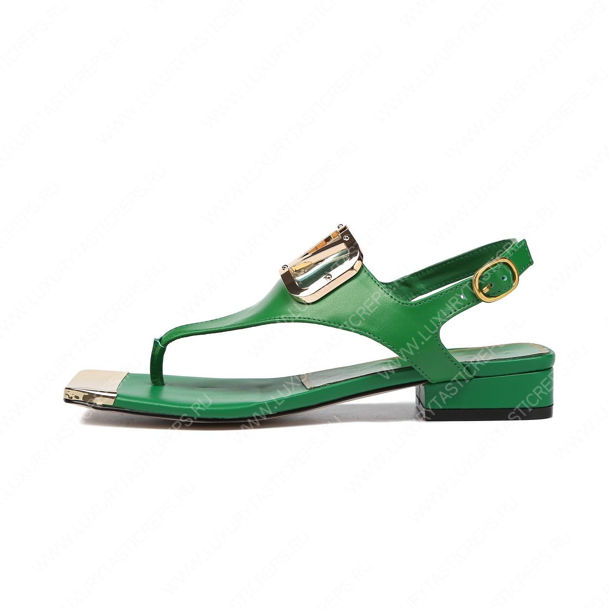 VALENTINO VLOGO SIGNATURE FLAT THONG SANDAL GREEN WS0EA7RZR_HG5