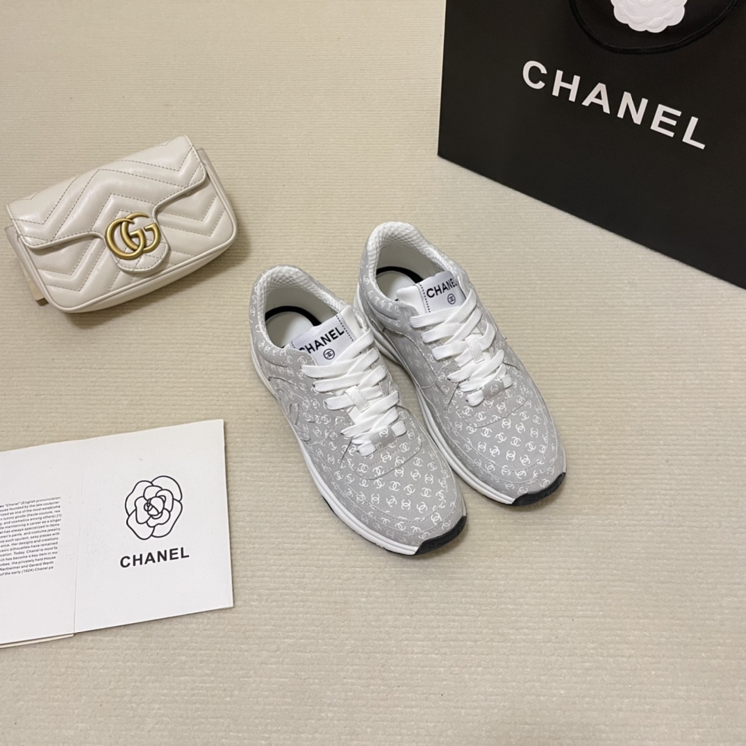 Ch*el sneakers grey and white g39230