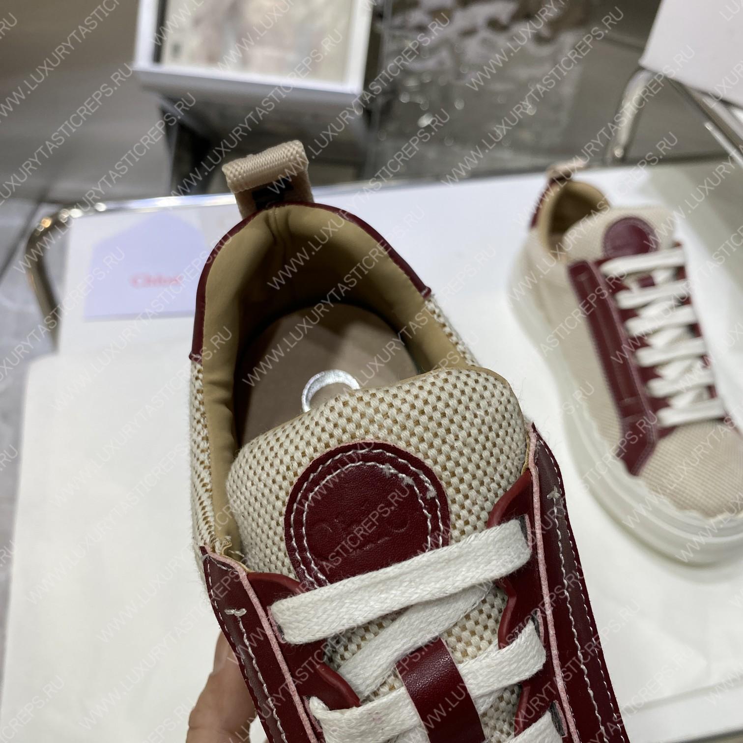 CHLOE LAUREN SNEAKER WHITE & MAROON CHC22U