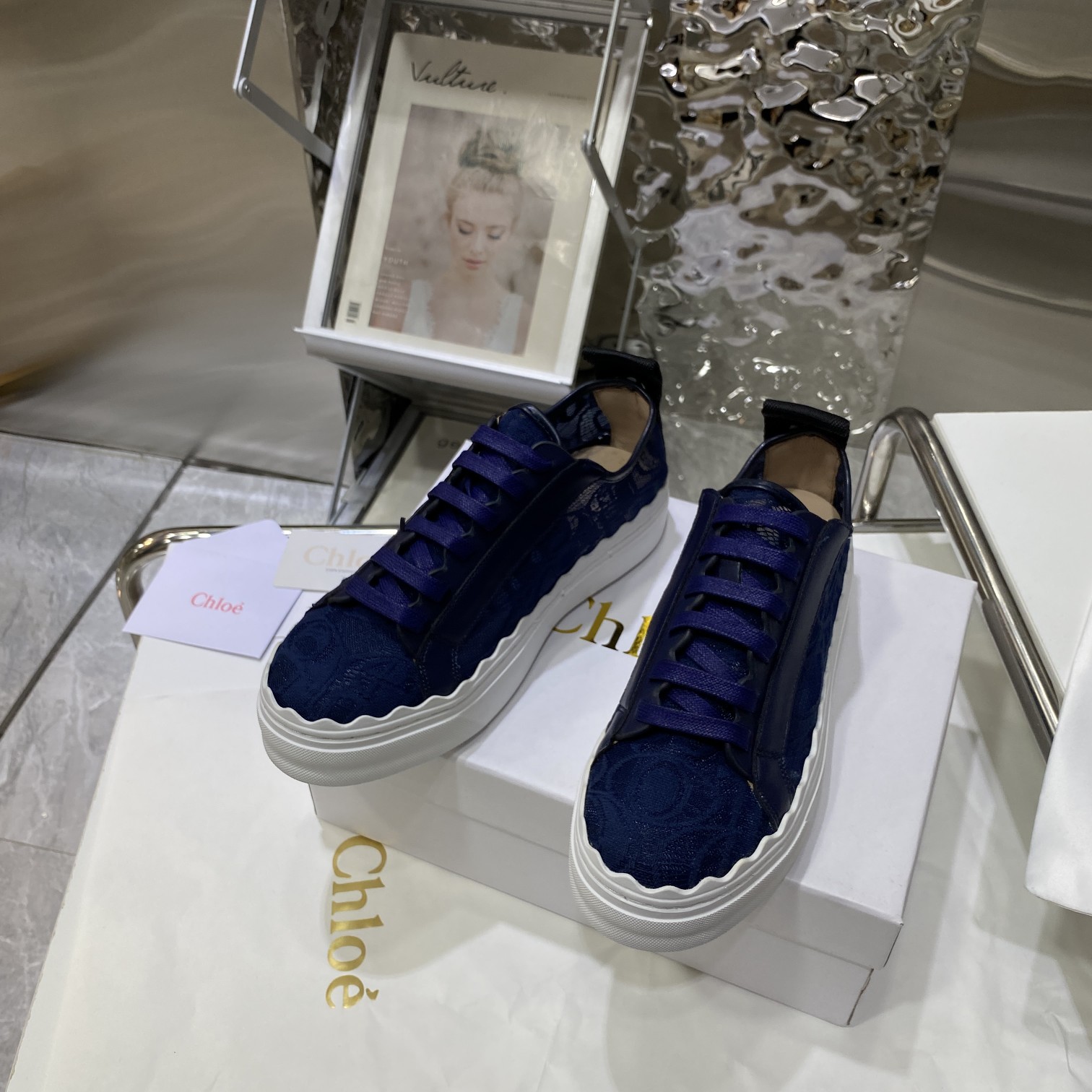 CHLOE LAUREN SNEAKER NAVY BLUE CHC19U