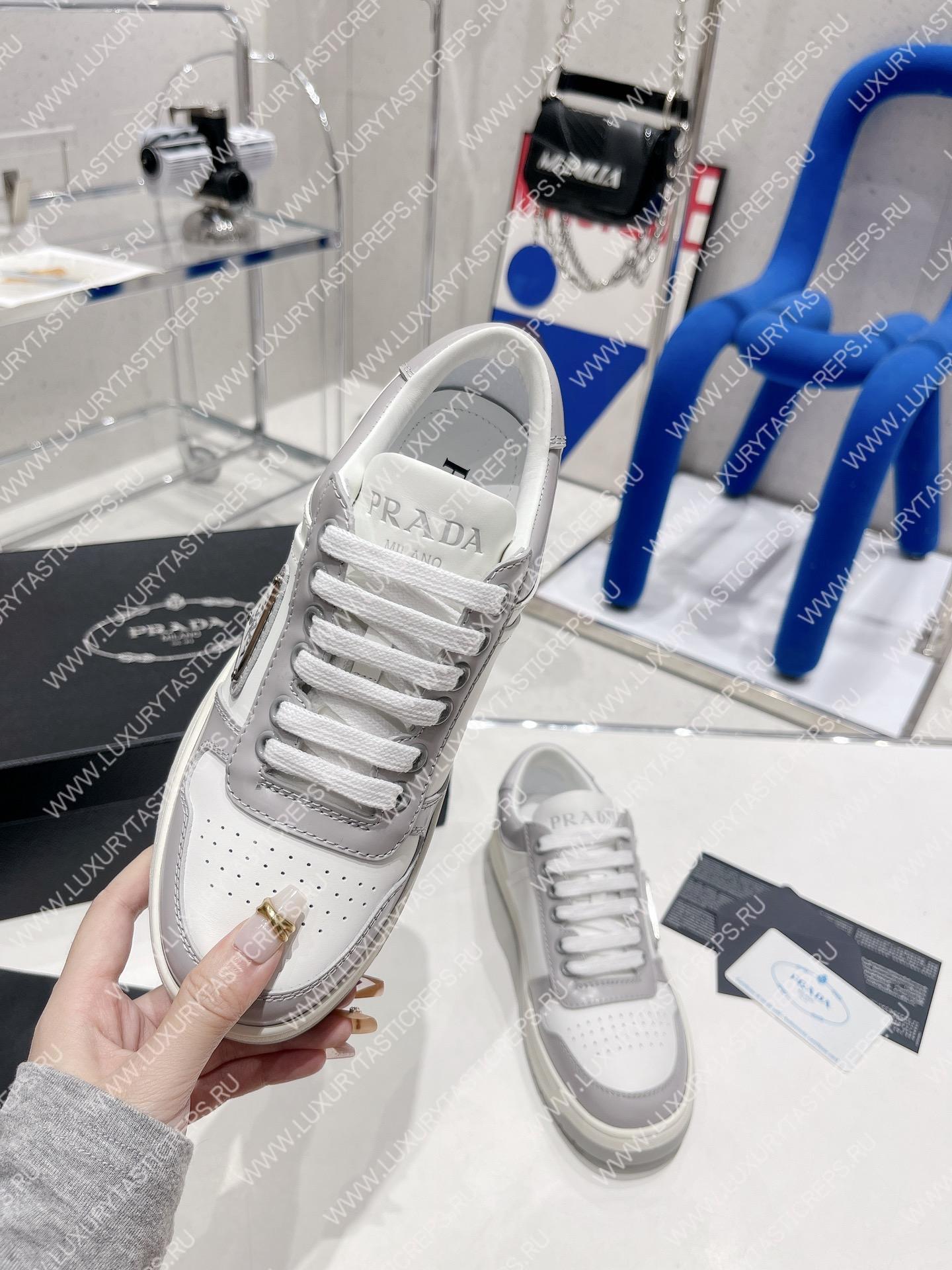 Pra*a downtown leather sneakers white/crystal 2ee364