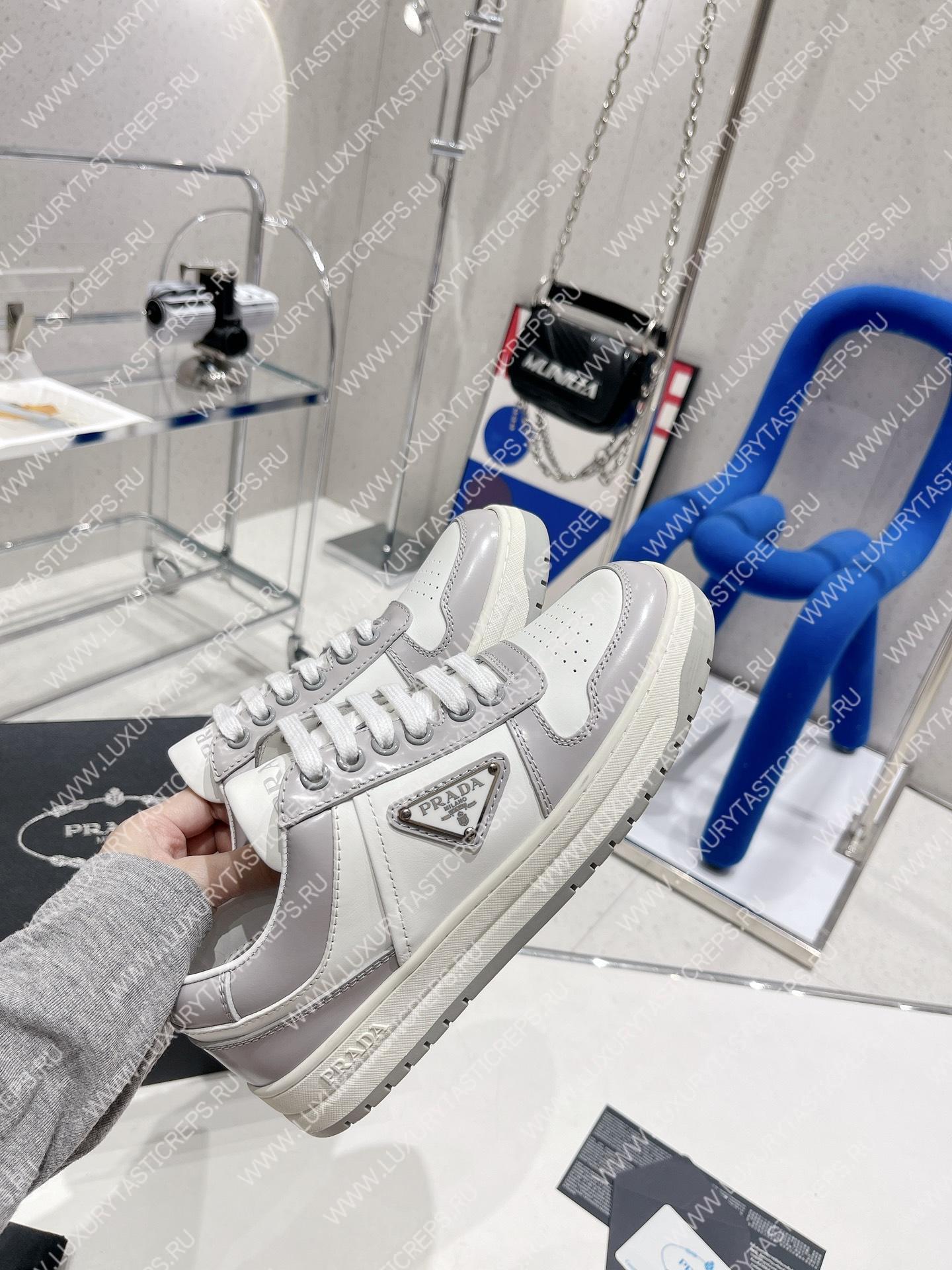 Pra*a downtown leather sneakers white/crystal 2ee364