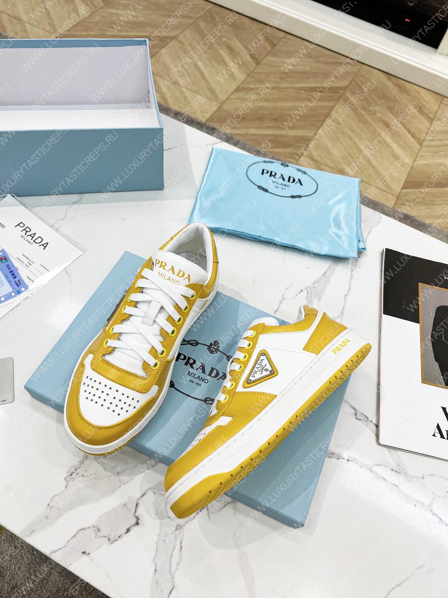 Pra*a downtown leather sneakers white/sun 2ee364