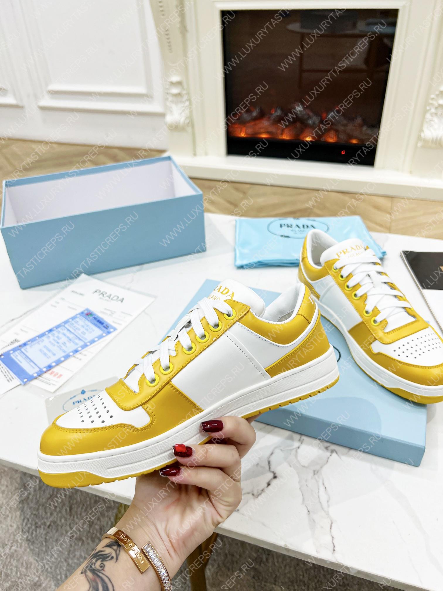 Pra*a downtown leather sneakers white/sun 2ee364