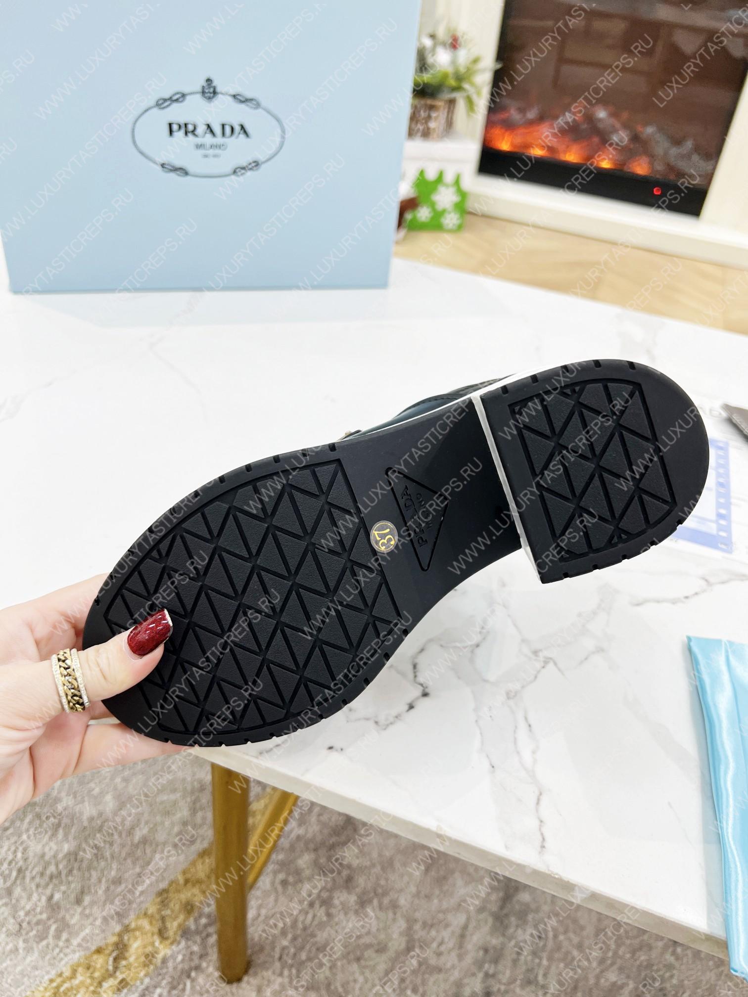 Pra*a downtown high-heeled leather sneakers black 1e792m