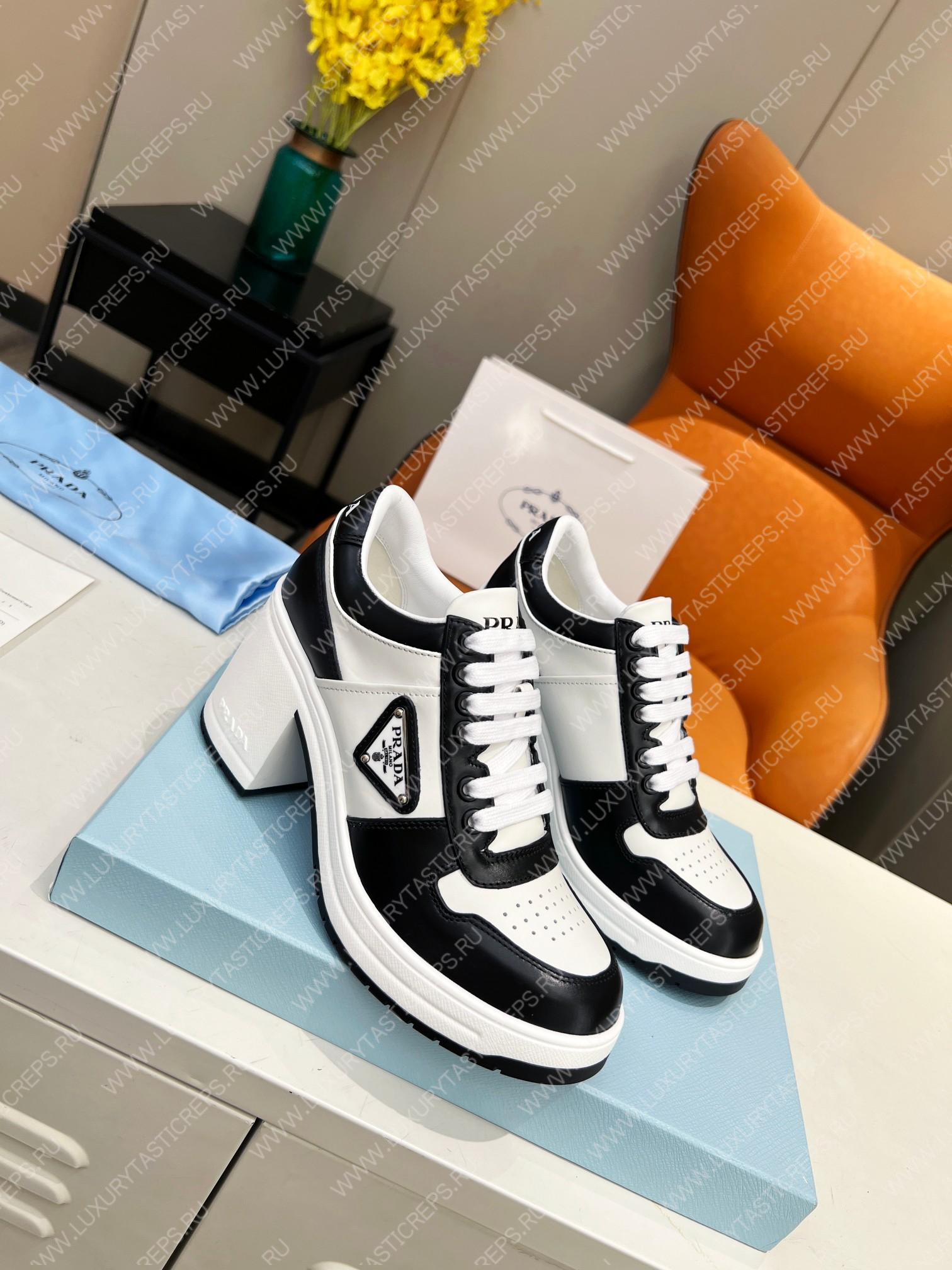 Pra*a downtown high heeled sneakers white/black 1e792m