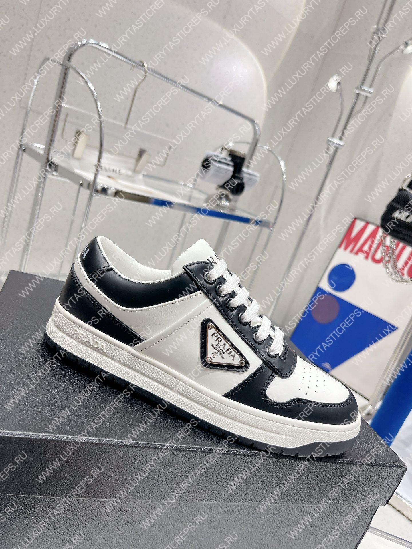 Pra*a downtown leather sneakers white/black 2ee364