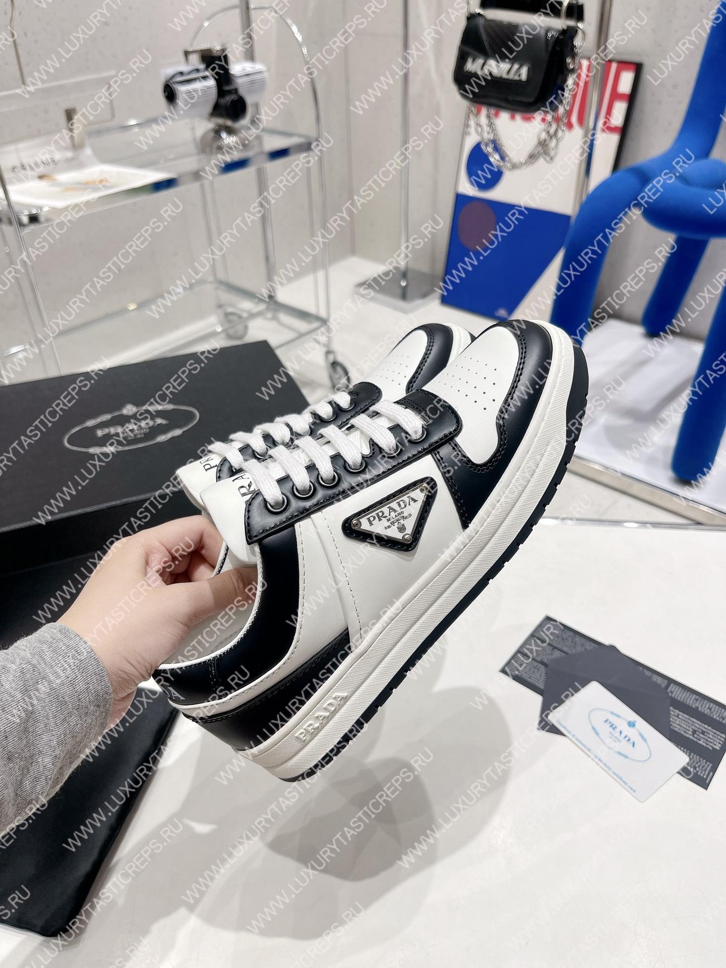 Pra*a downtown leather sneakers white/black 2ee364