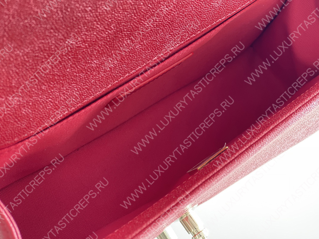 Ch*el boy handbag red a67086