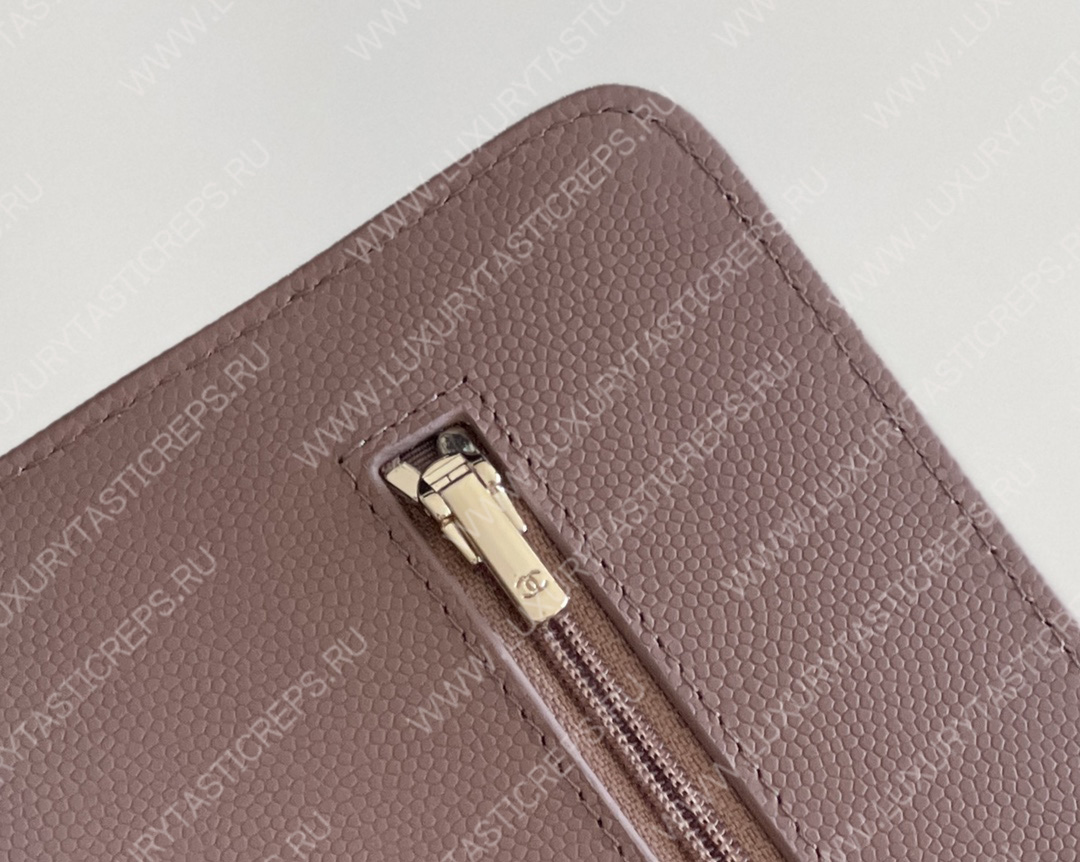 Ch*el classic wallet on chain dark nude ap0250