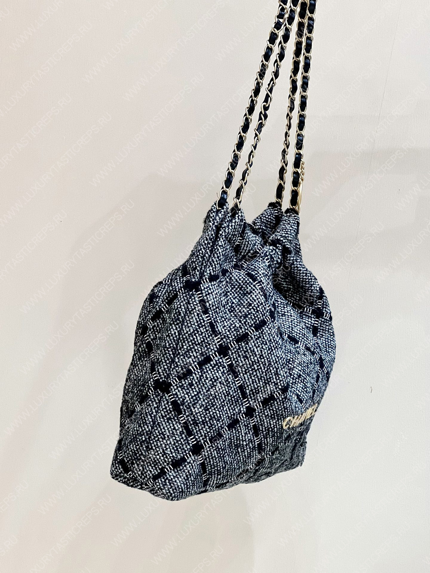 Ch*el 22 handbag grey as3261