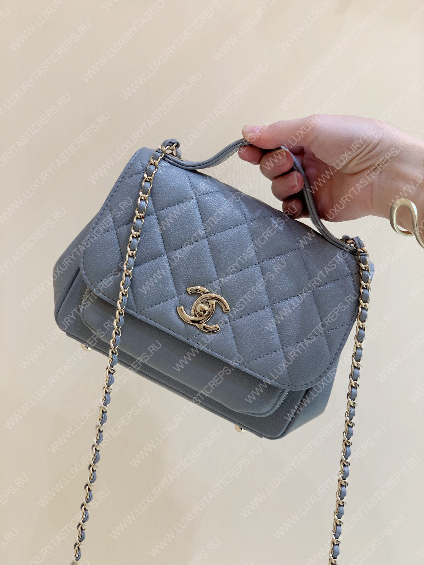 Ch*el small business affinity flap bag grey a93749