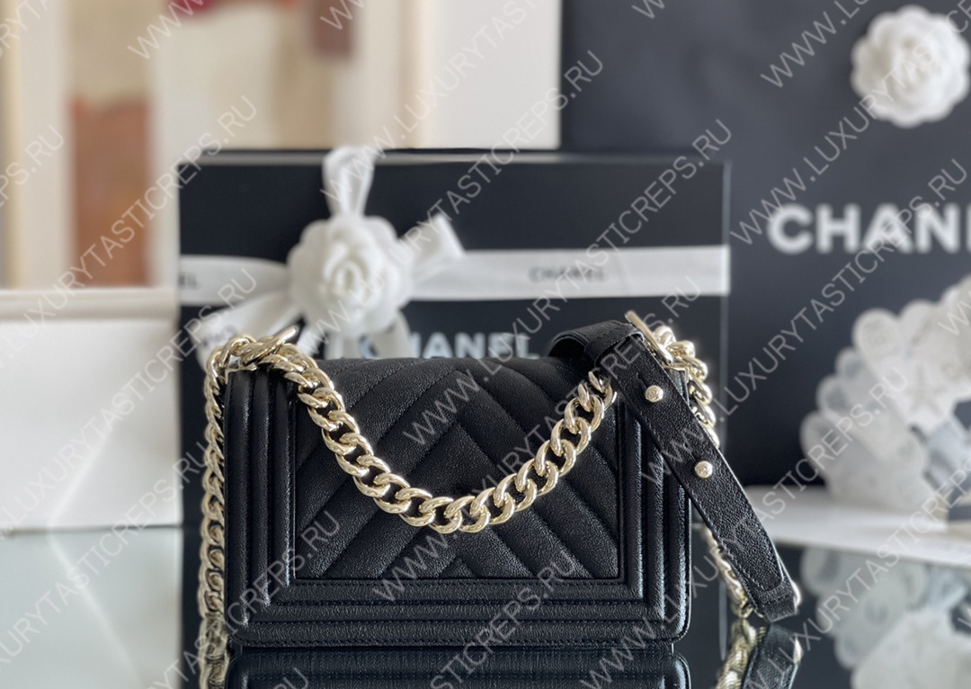 Ch*el boy handbag black a67086
