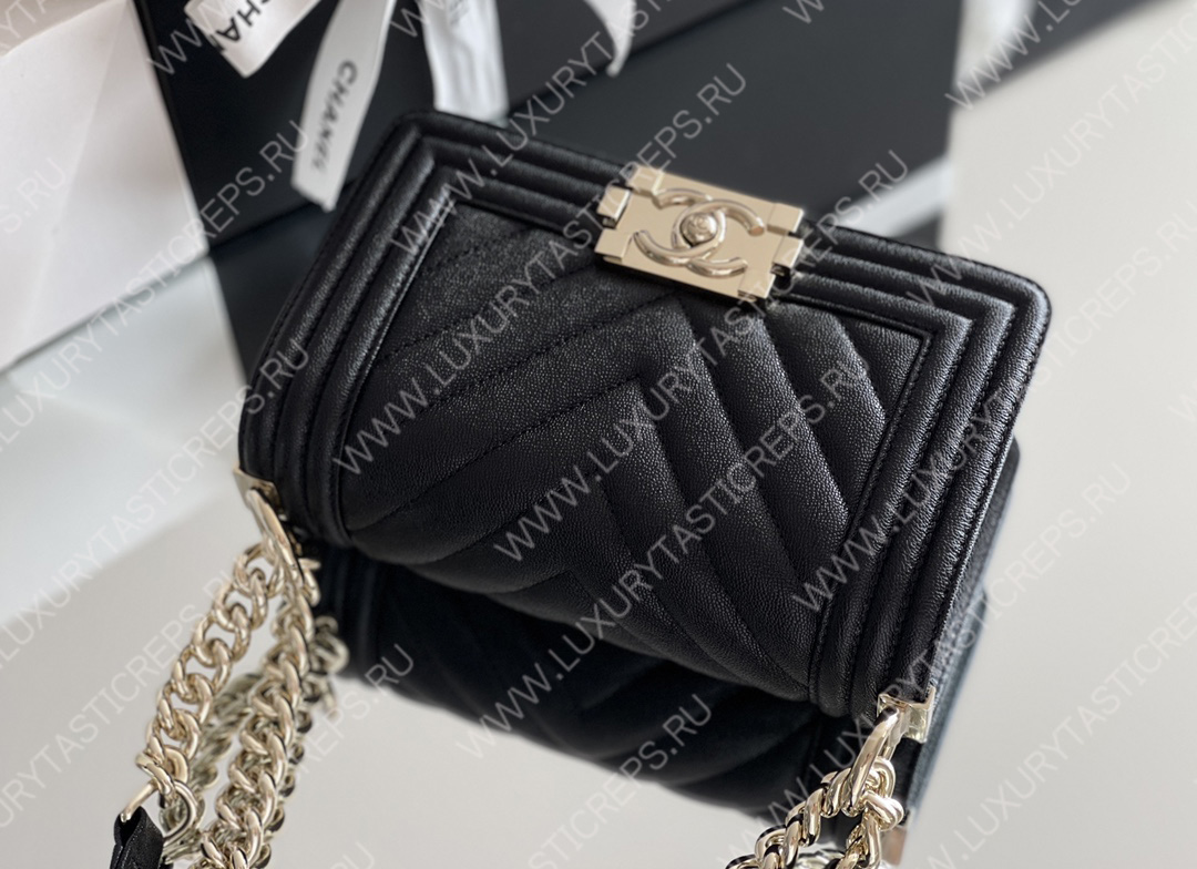 Ch*el boy handbag black a67086