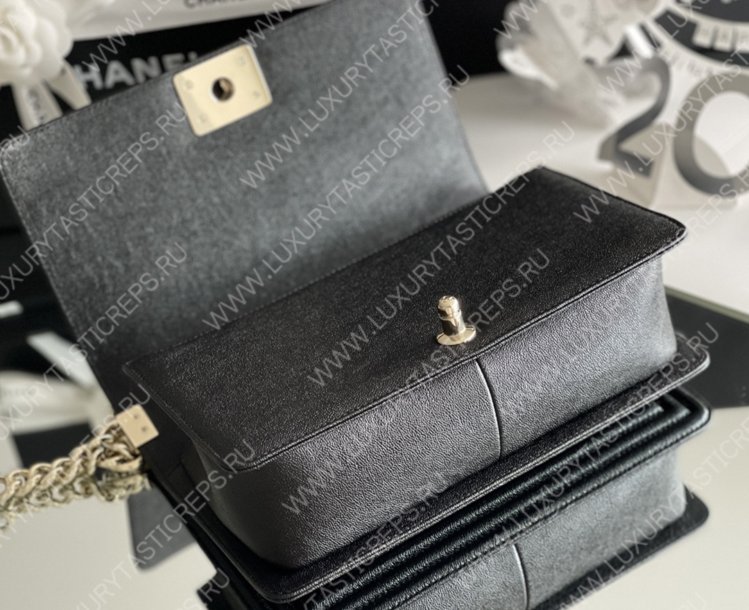 Ch*el boy handbag black a67086