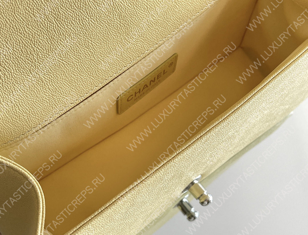 Ch*el boy handbag yellow a67086