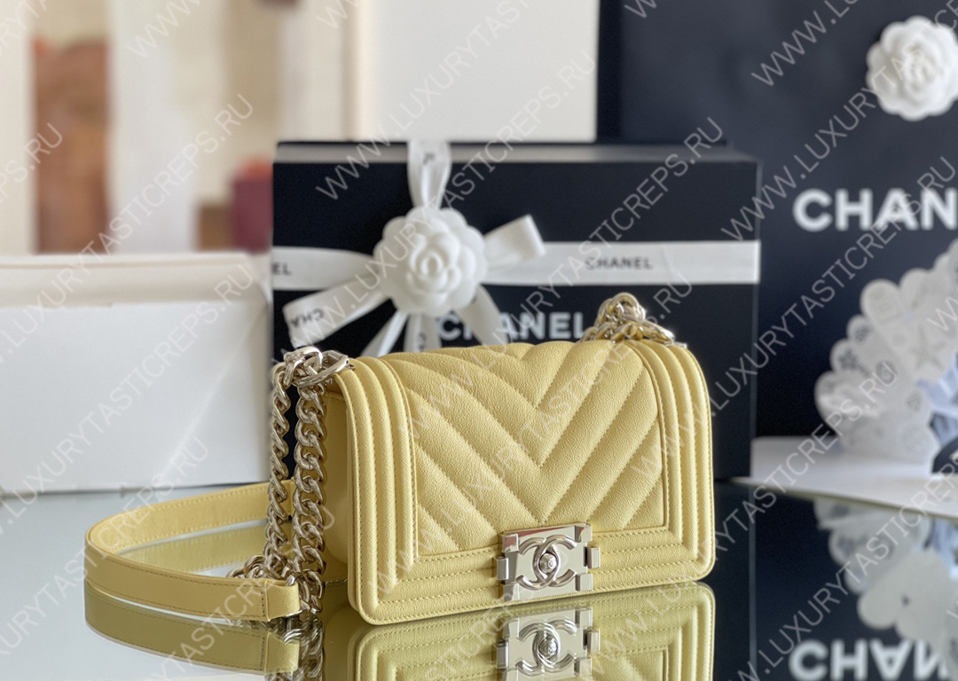 Ch*el small boy handbag yellow a67085