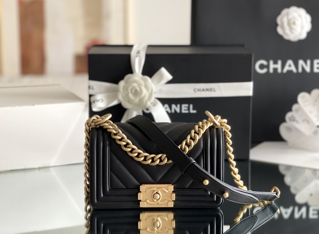 Ch*el small boy handbag black a67085