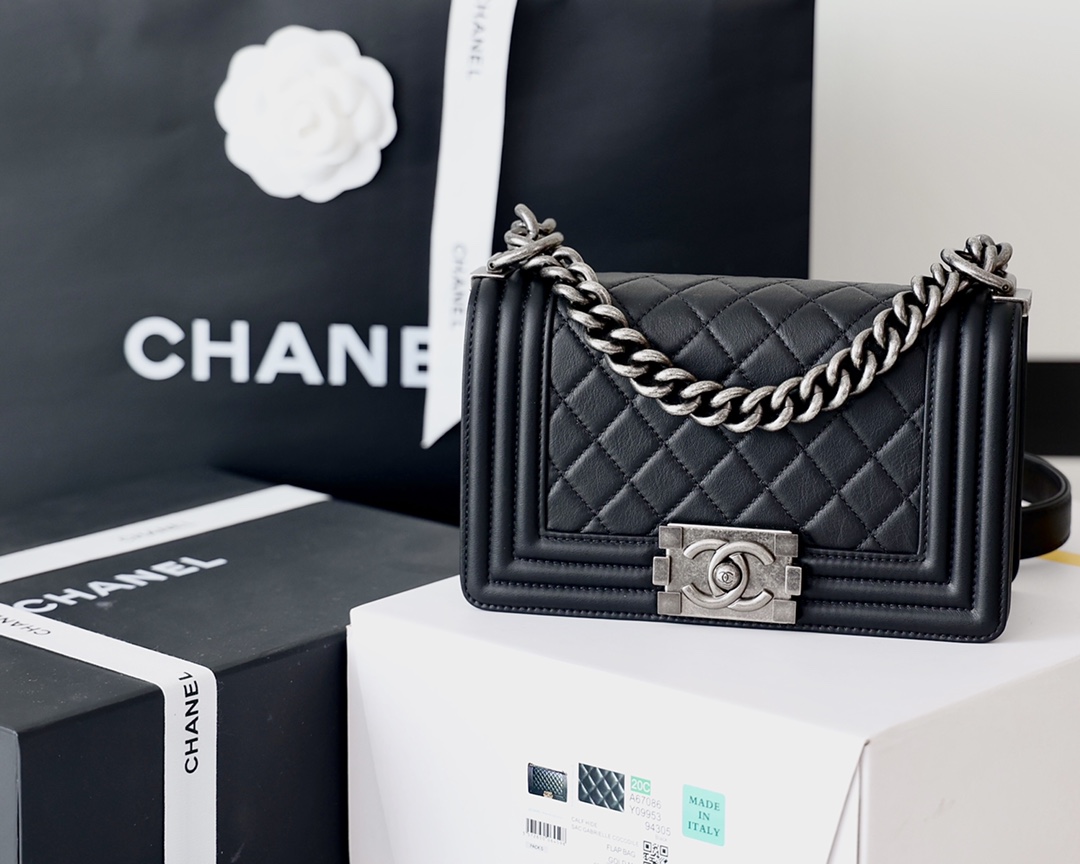 Ch*el small boy handbag black a67085