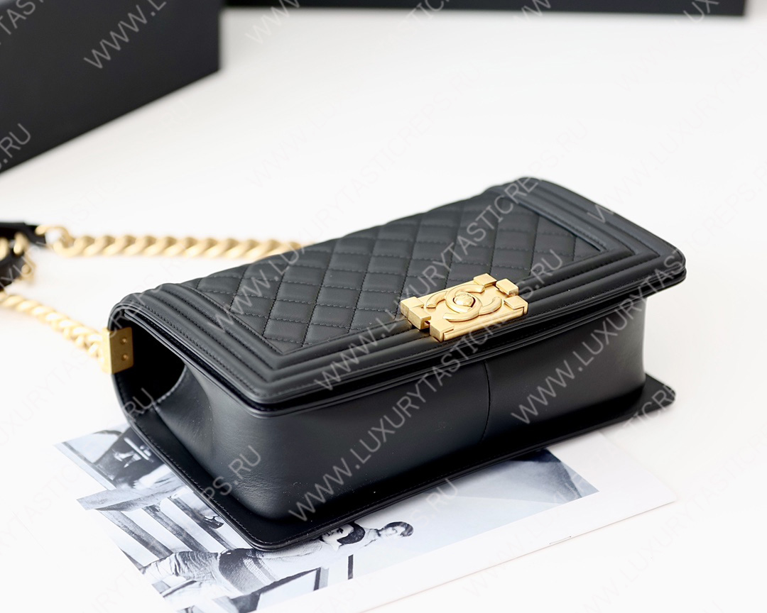 Ch*el boy handbag black a67086