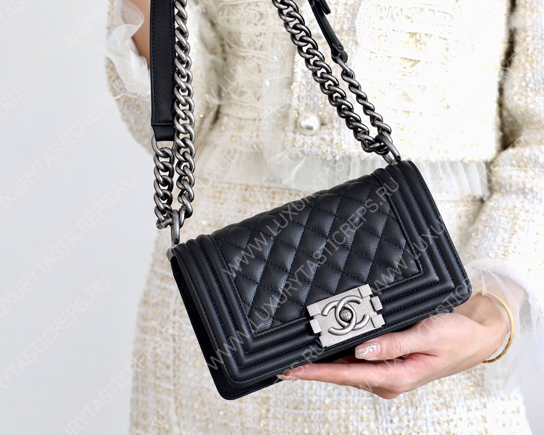 Ch*el boy handbag black a67086