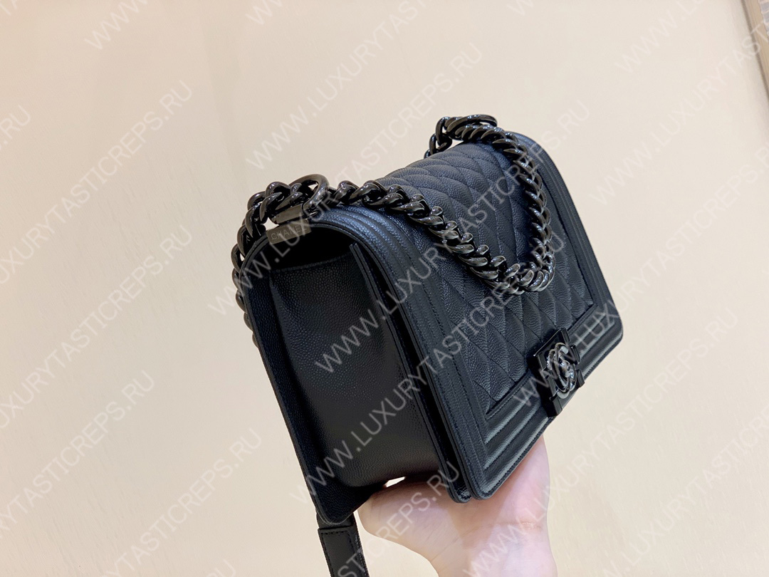 Ch*el boy handbag black a67086