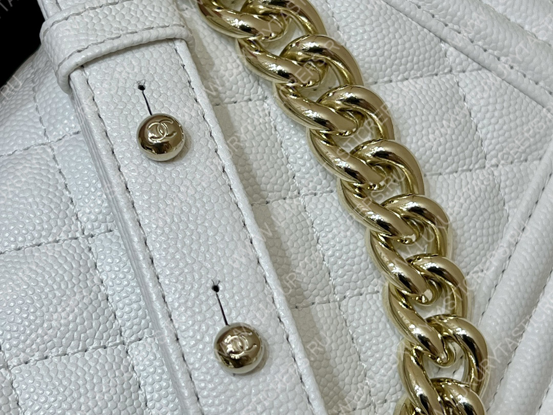 Ch*el small boy handbag white a67085