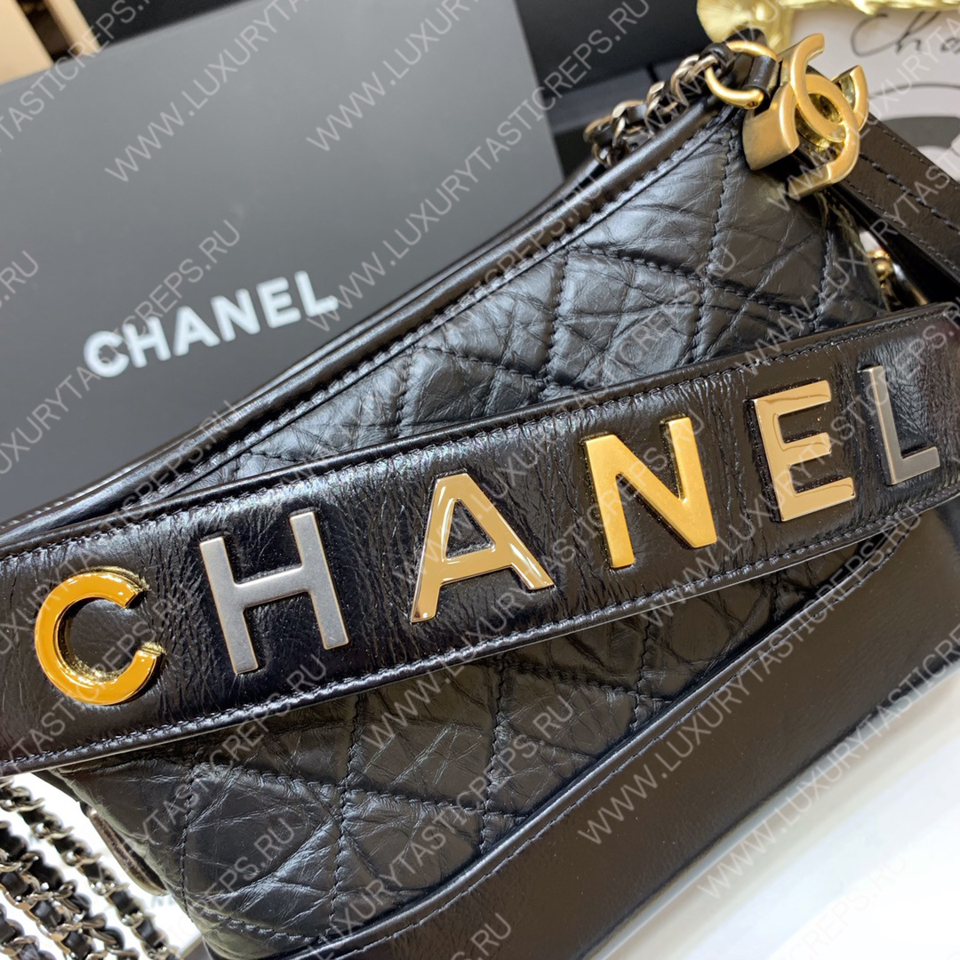 Ch*el gabrielle small hobo black as0865
