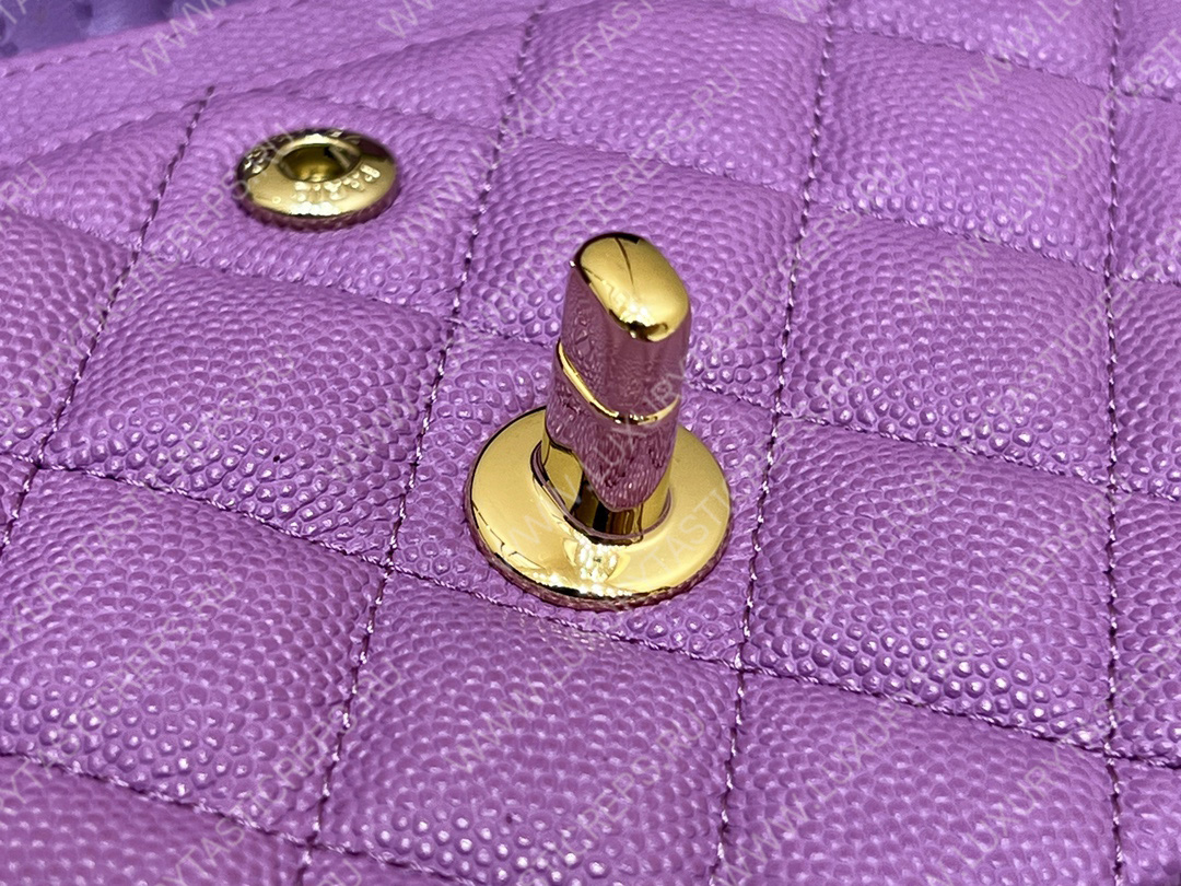 Ch*el small classic handbag bag purple a01113