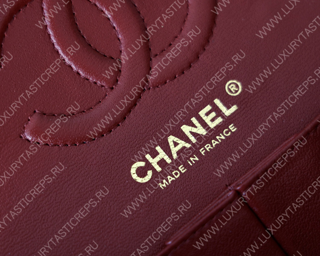 Ch*el small classic handbag bag burgundy a01113