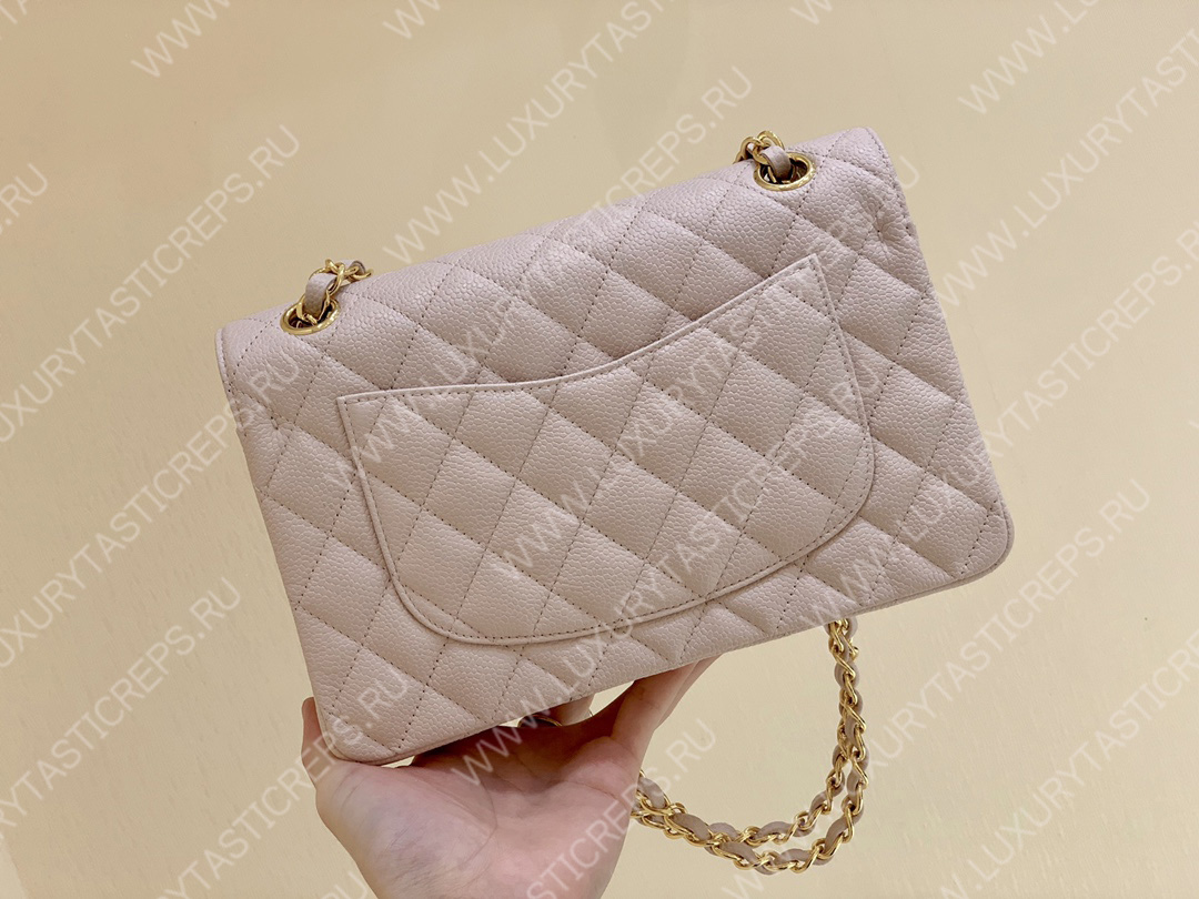 Ch*el small classic handbag bag beige a01113