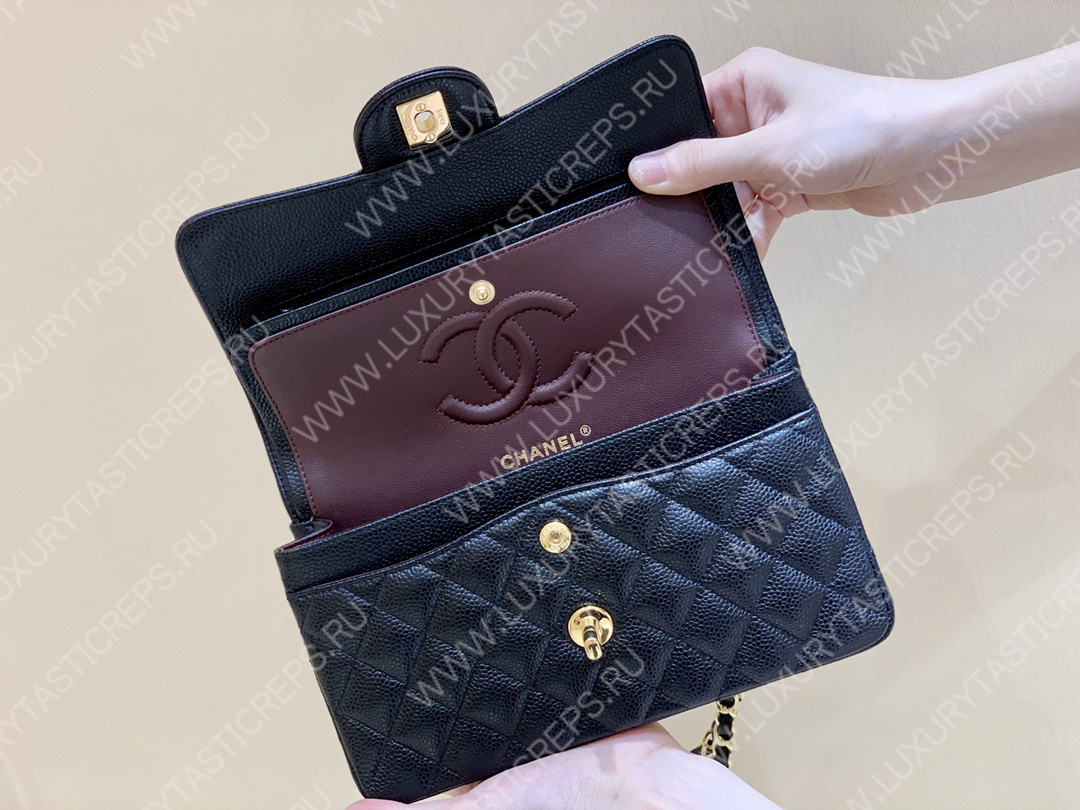 Ch*el small classic handbag bag black a01113