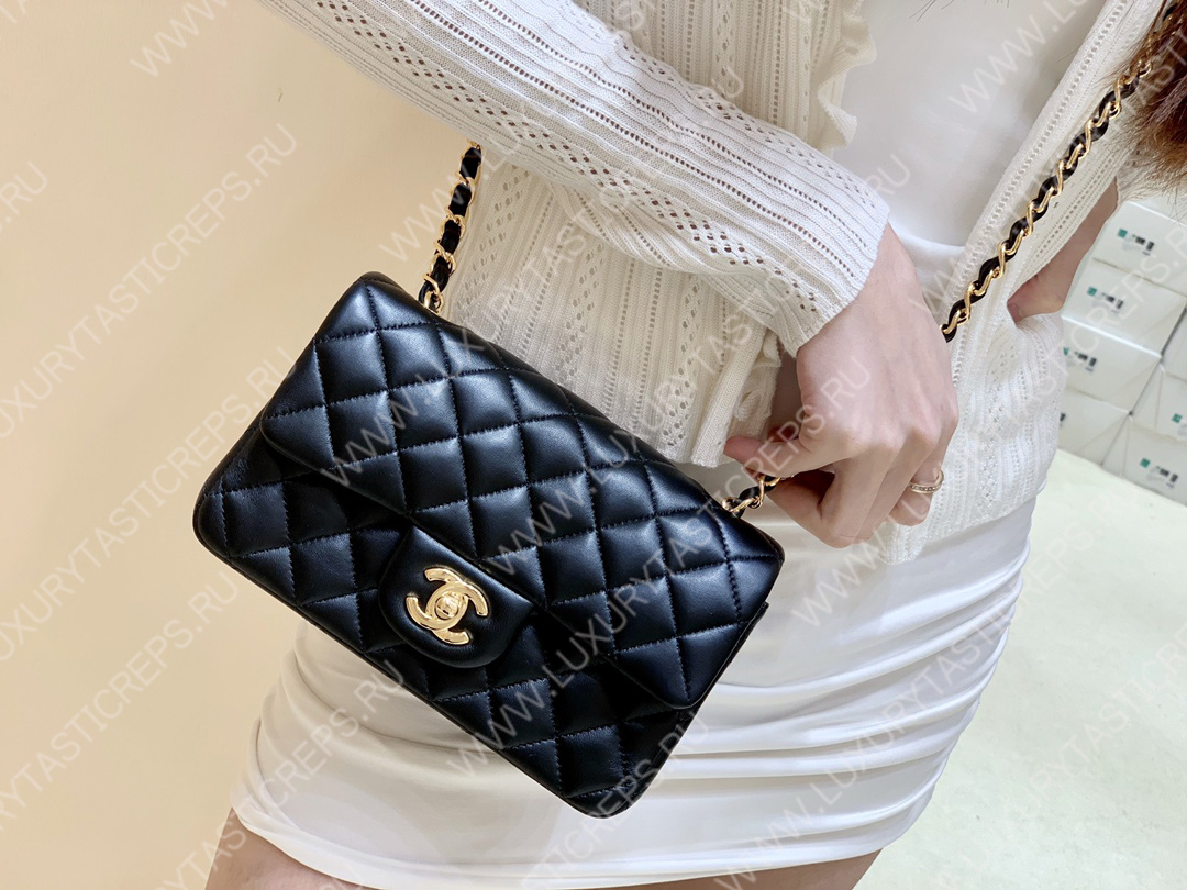 Ch*el classic flap bag black a01116