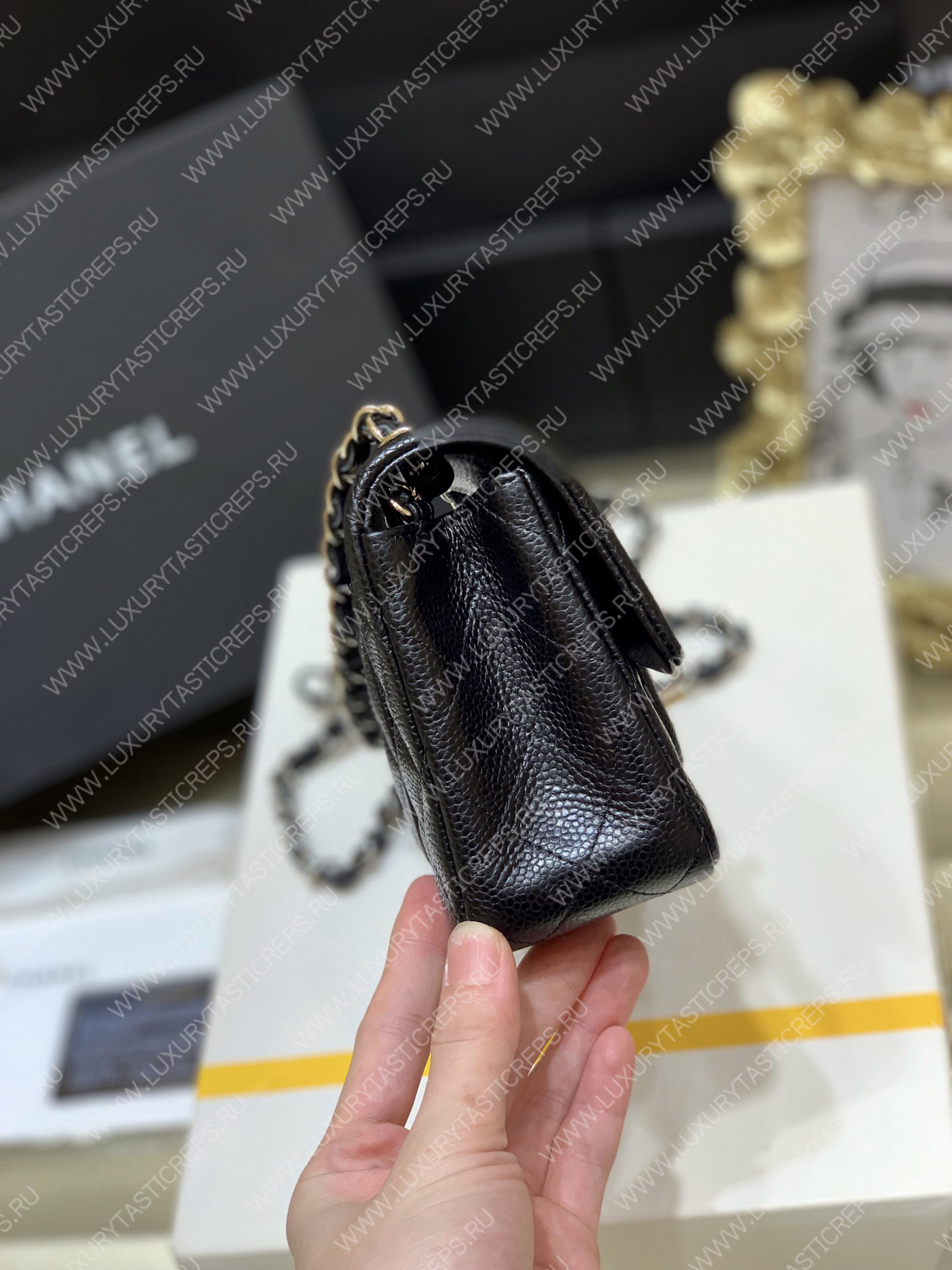 Ch*el classic flap bag black a01116