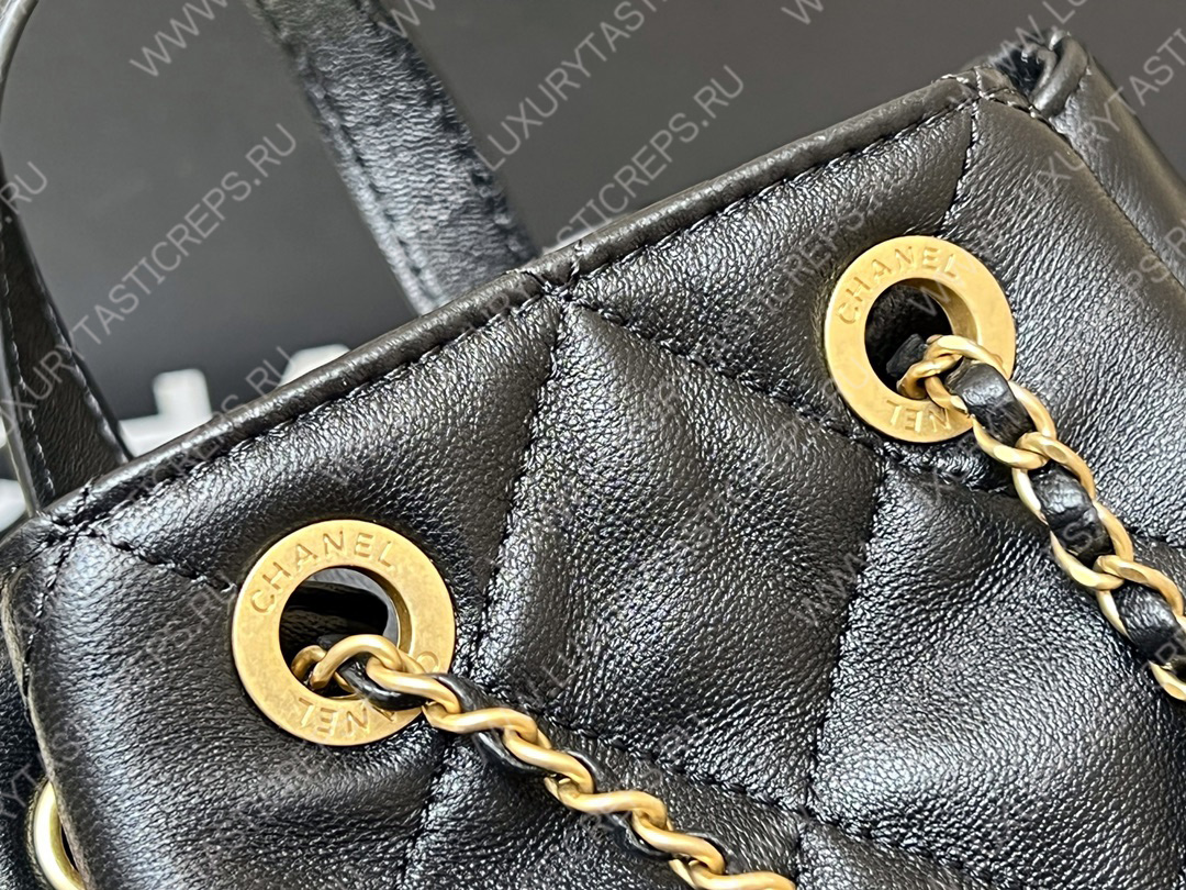 Ch*el drawstring bag black as3211