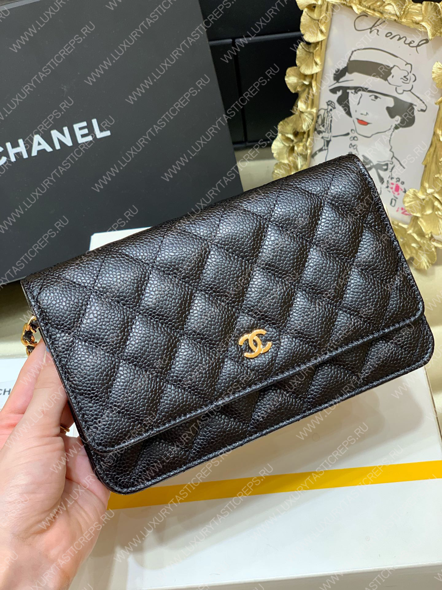 Ch*el mini flap bag black a33814