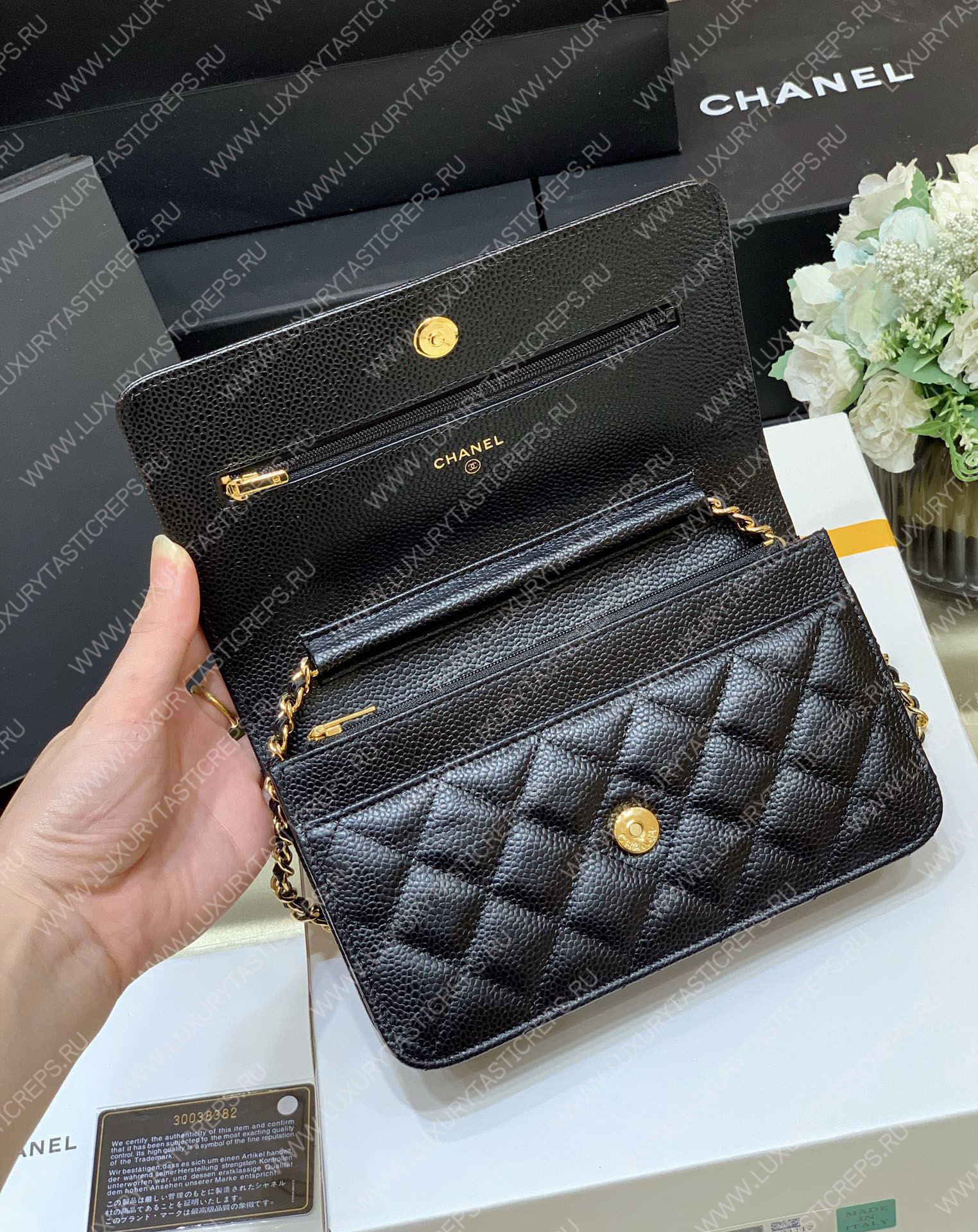 Ch*el mini flap bag black a33814