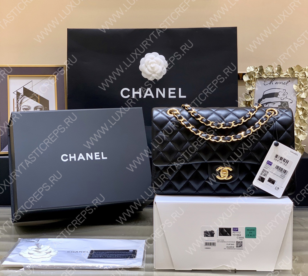 Ch*el classic handbag bag black a01112