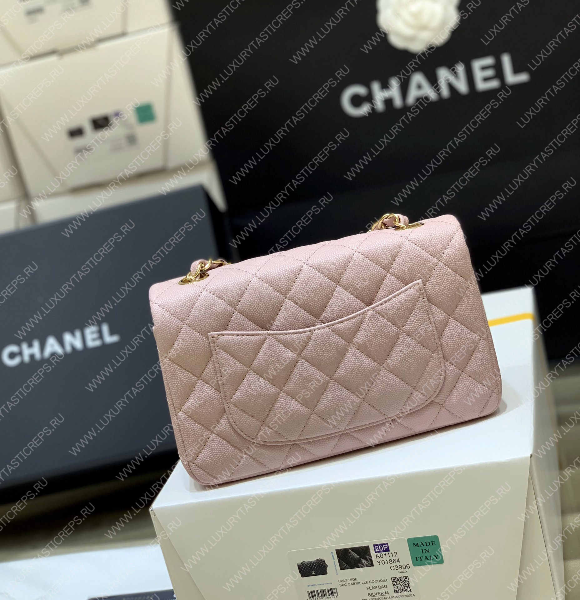 Ch*el mini classic flap bag light pink a01116