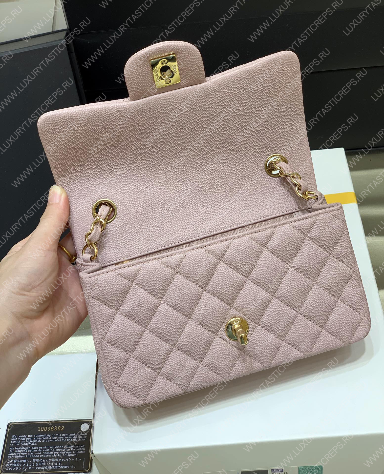 Ch*el mini classic flap bag light pink a01116