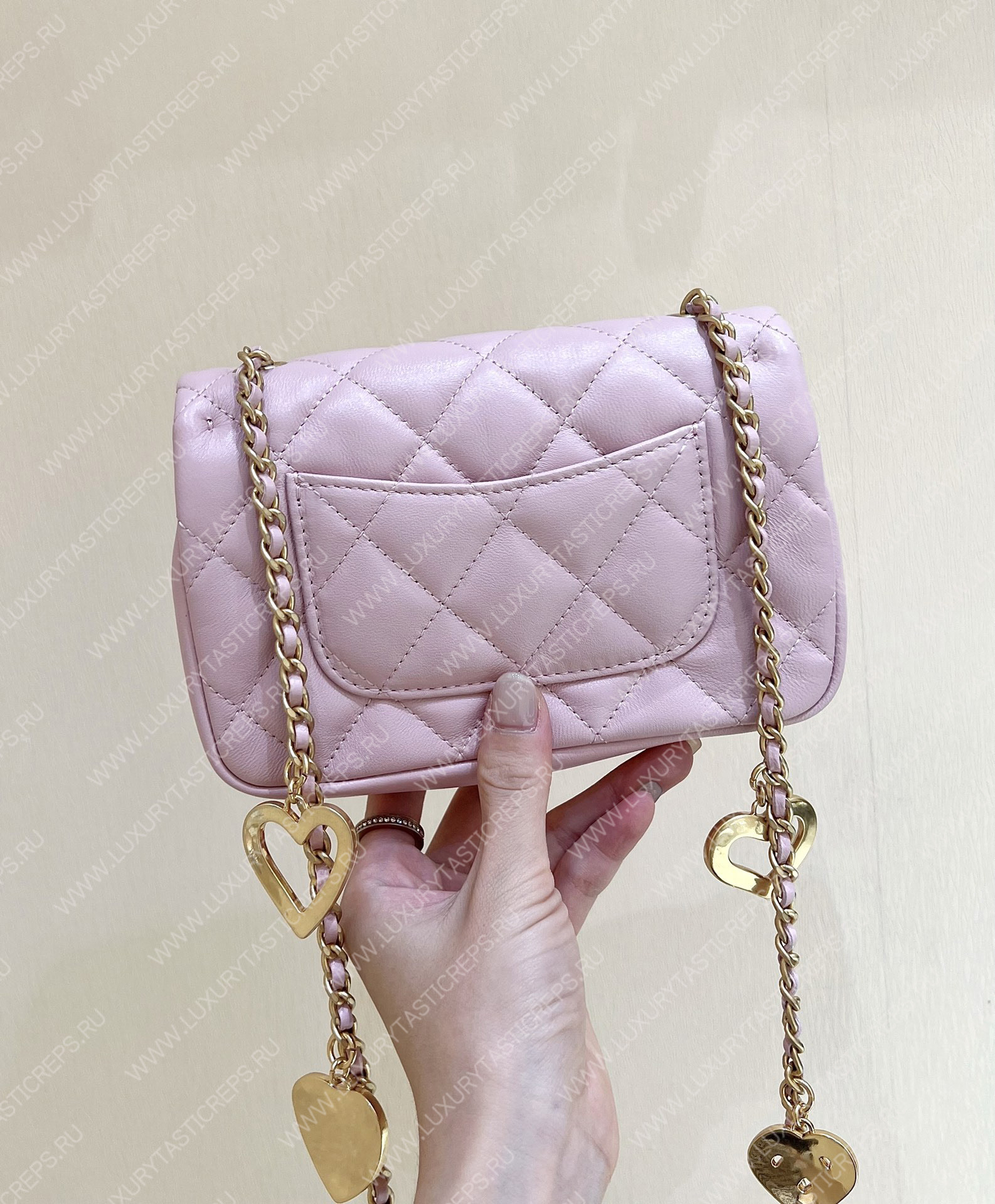 Ch*el mini flap bag pink as3456